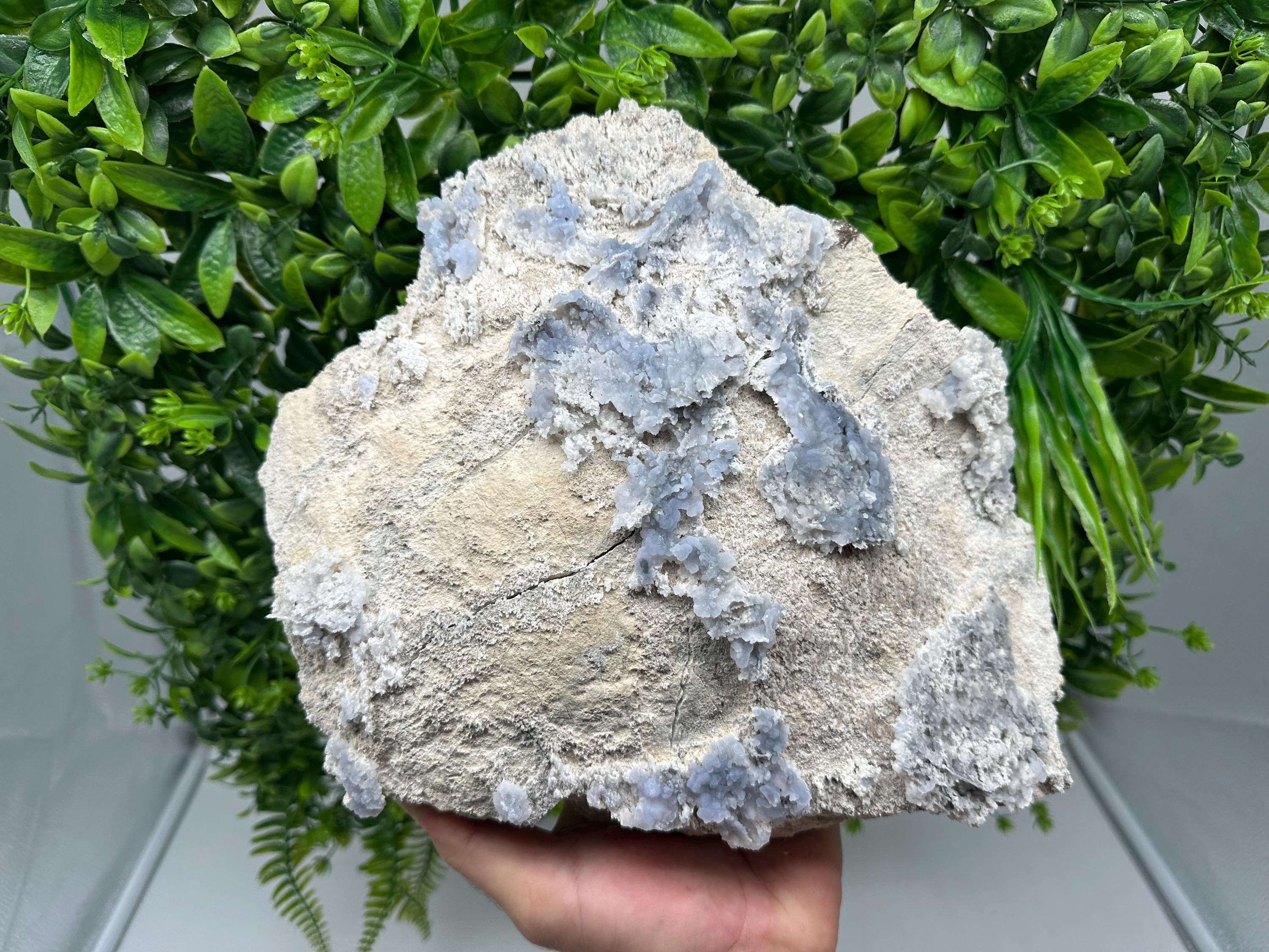 Rare Light Blue Chalcedony Specimen: Bulgarian Mineral Collection, Home Decor Stone