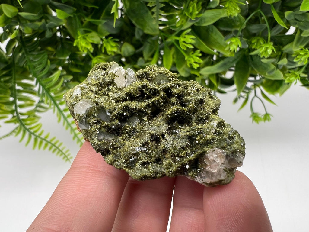 Rare Green Epidote with Quartz Crystals - Eastern Anatolian Turkey