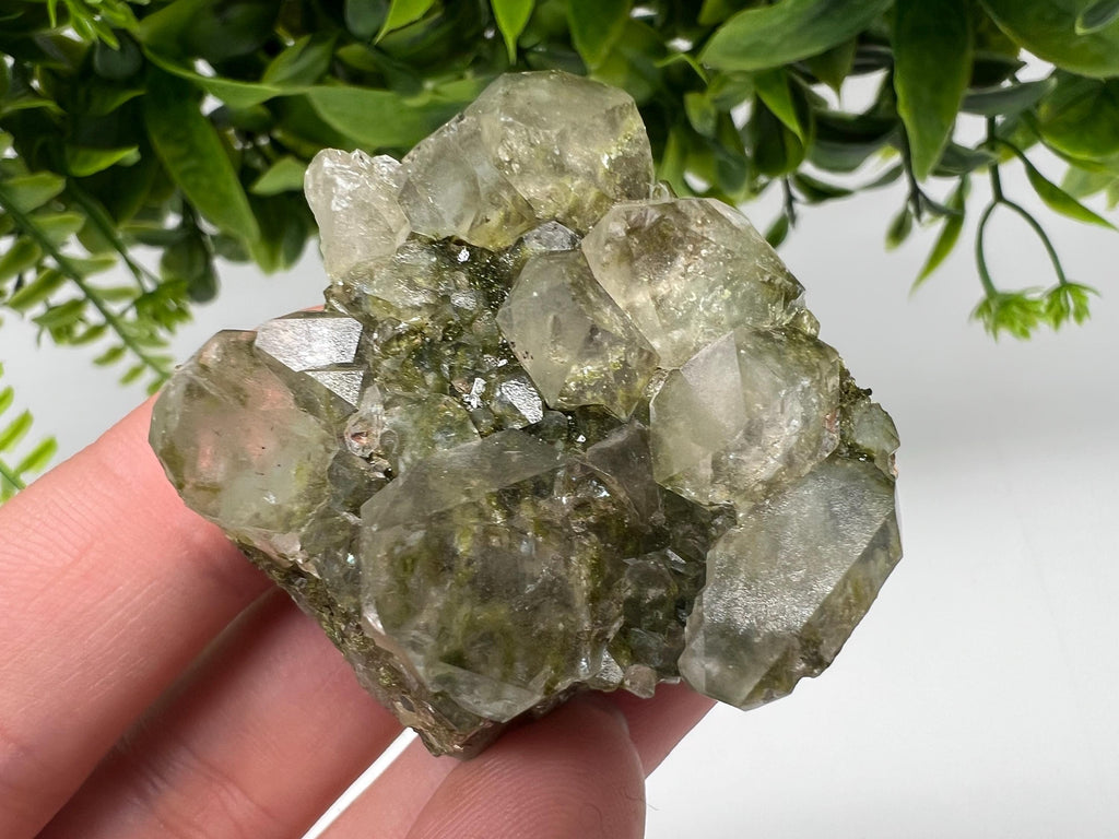 Sparkly Green Epidote with Quartz Crystals – Eastern Anatolian Mineral