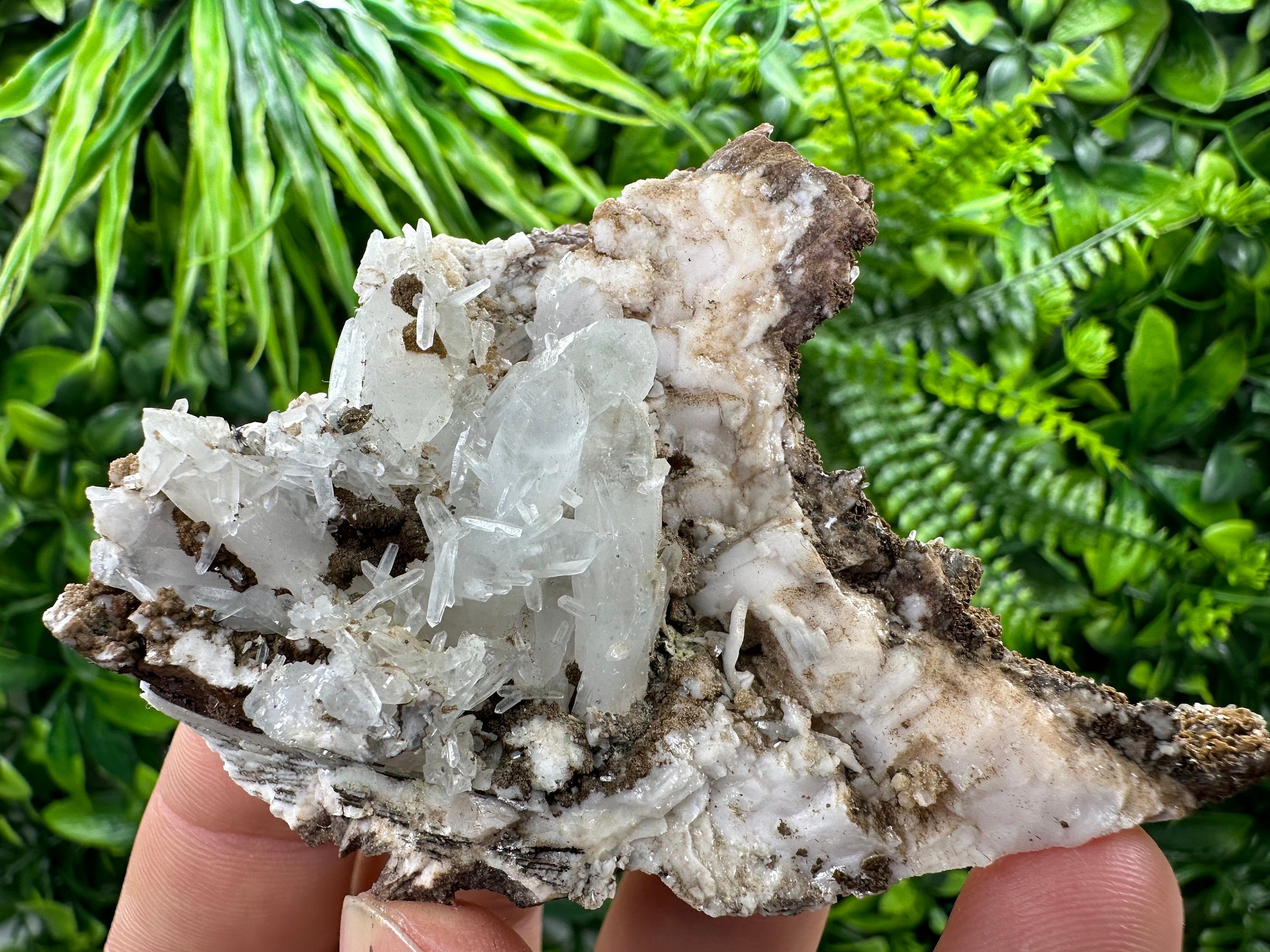 Chlorite Quartz on Rhodochrosite Mineral Specimen