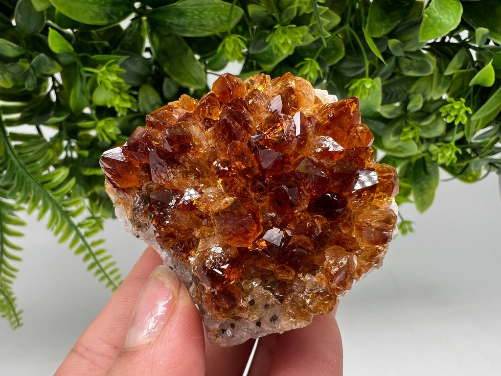 Citrine Crystal with Hematite Inclusions: Natural Phantom Cluster