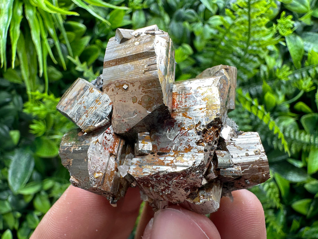 Double Sided Pyrite Cluster with Hematite, Madan Bulgaria
