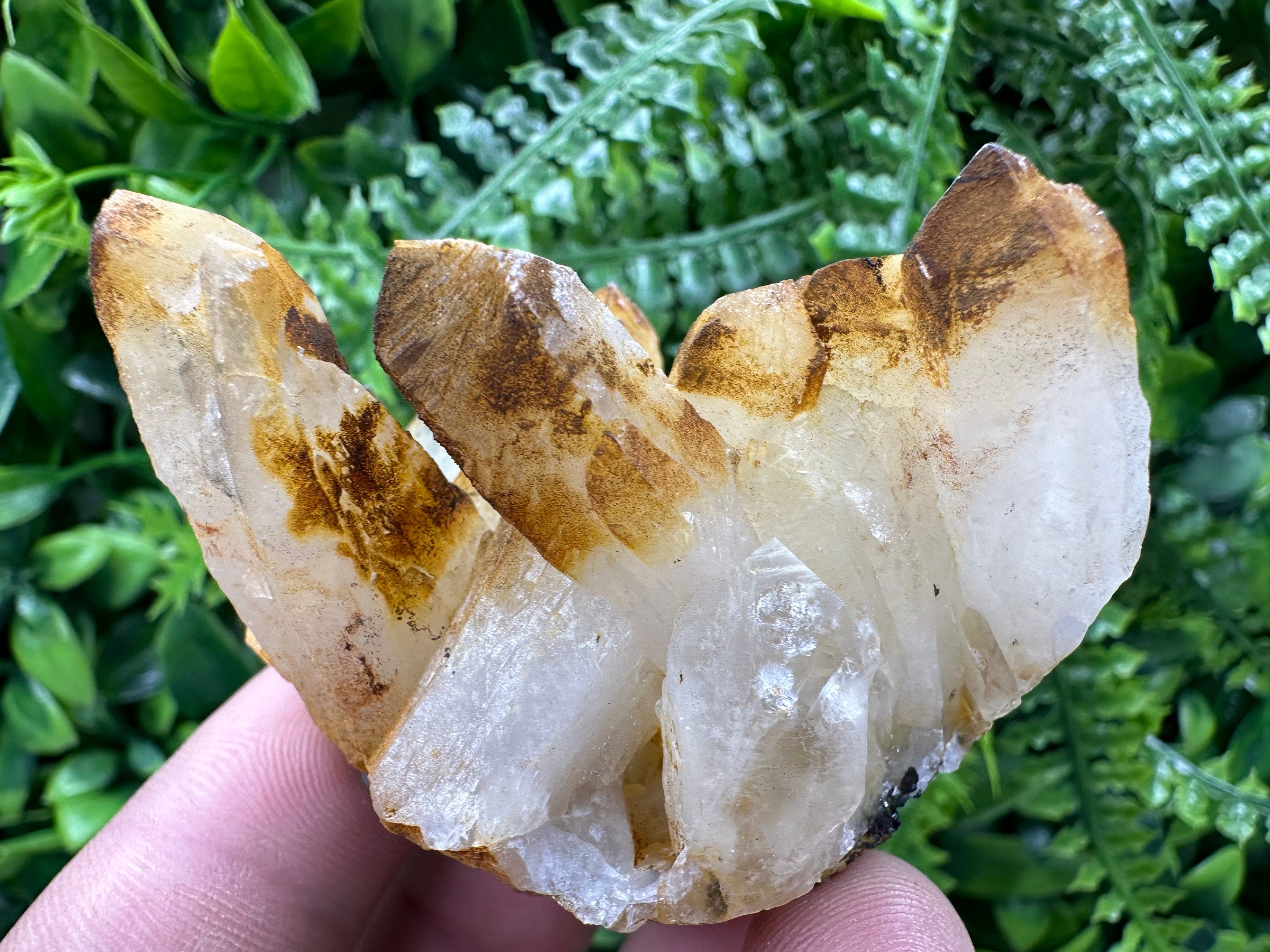 Quartz with Limonite: Iron Oxide Mineral Specimen, Home Decor Crystal