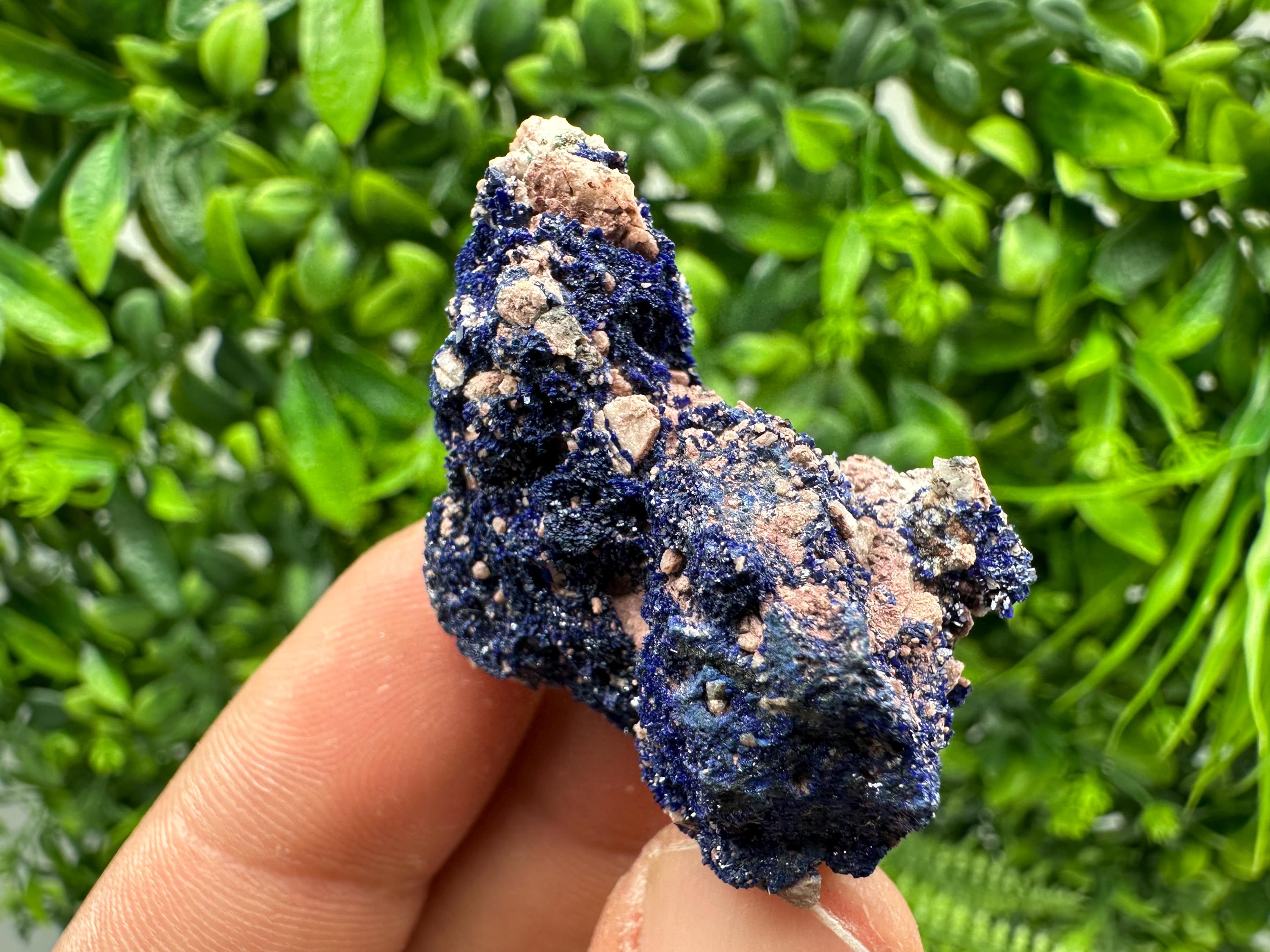 Crystallized Azurite-Kerrouchen,Morocco-Blue Azurite Specimen-High Quality Blue Azurite-Azurite Mineral Specimen, gemmy,lustrous of Azurite