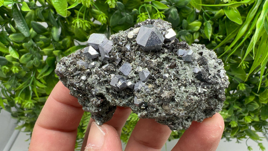 Sphalerite Galena Crystal Cluster with Quartz, Epidote & Chlorite