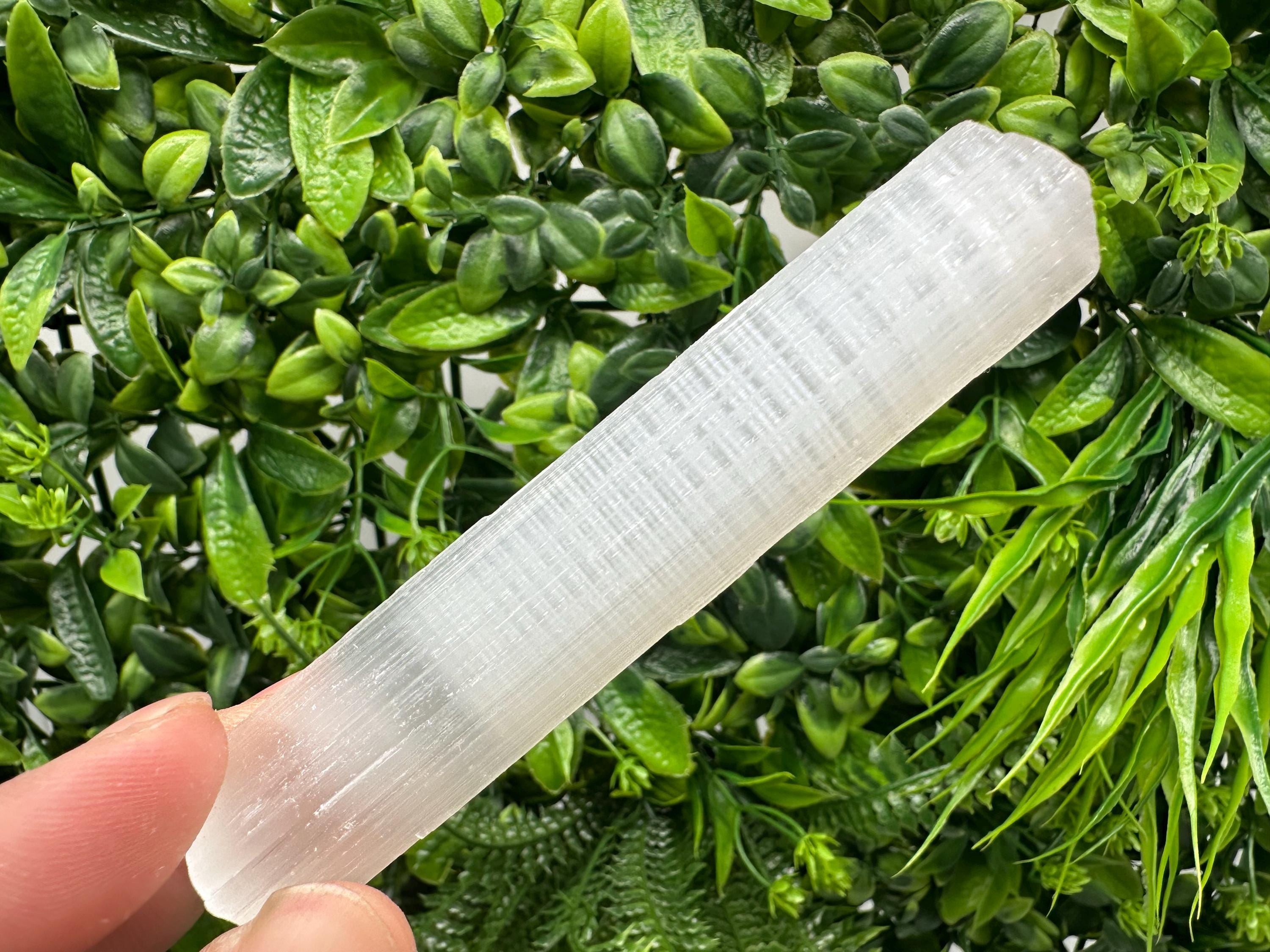Raw Selenite Wand: Crystal Charging Stick, Healing Crystals