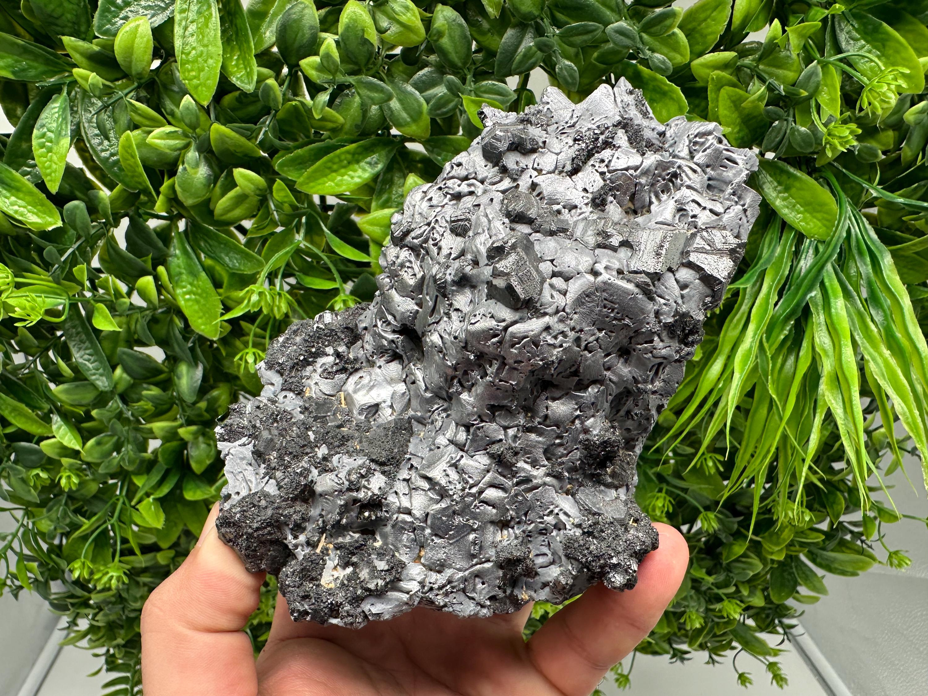 Mirror Galena Mineral Specimen: Borieva Mine, Bulgaria - Home Decor Stone