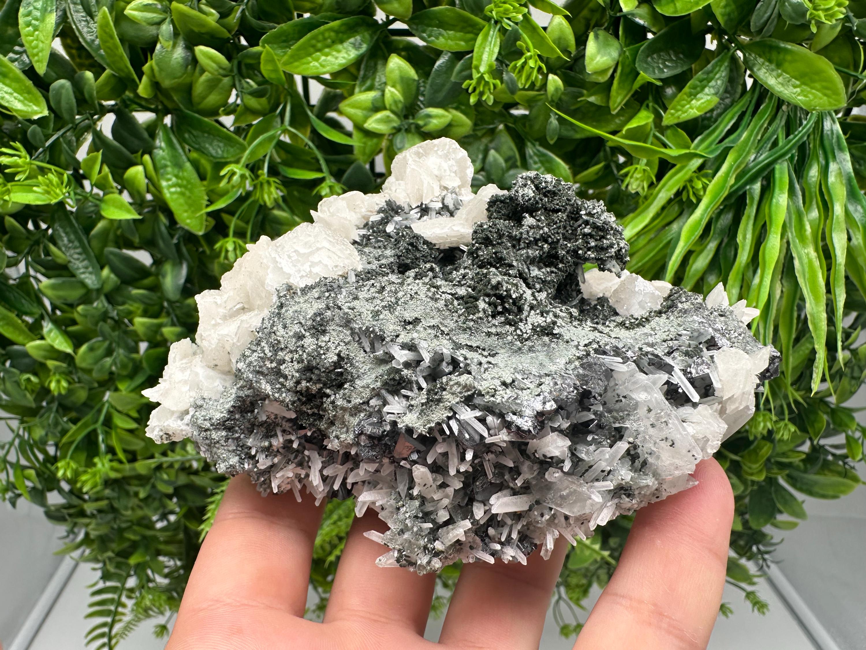 Quartz with Calcite and Chlorite Specimen, Borieva Mine, Bulgaria