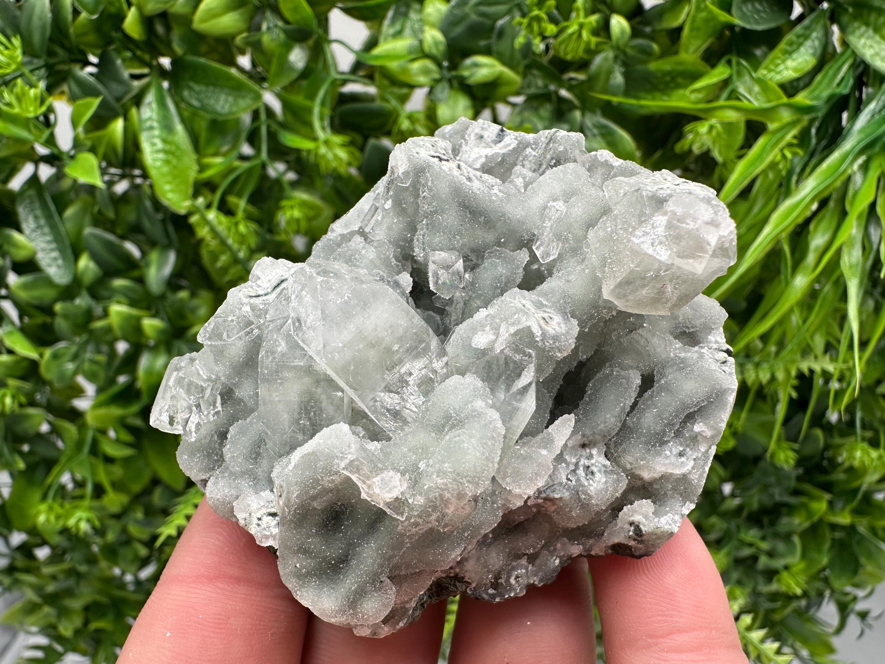 Transparent Apophyllite on Chalcedony, Natural India Mineral Specimen