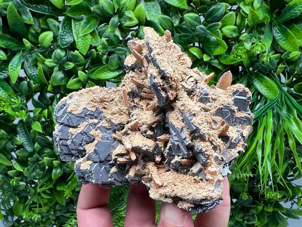 Spinel Law Galena with Quartz and Calcite Mineral Specimen