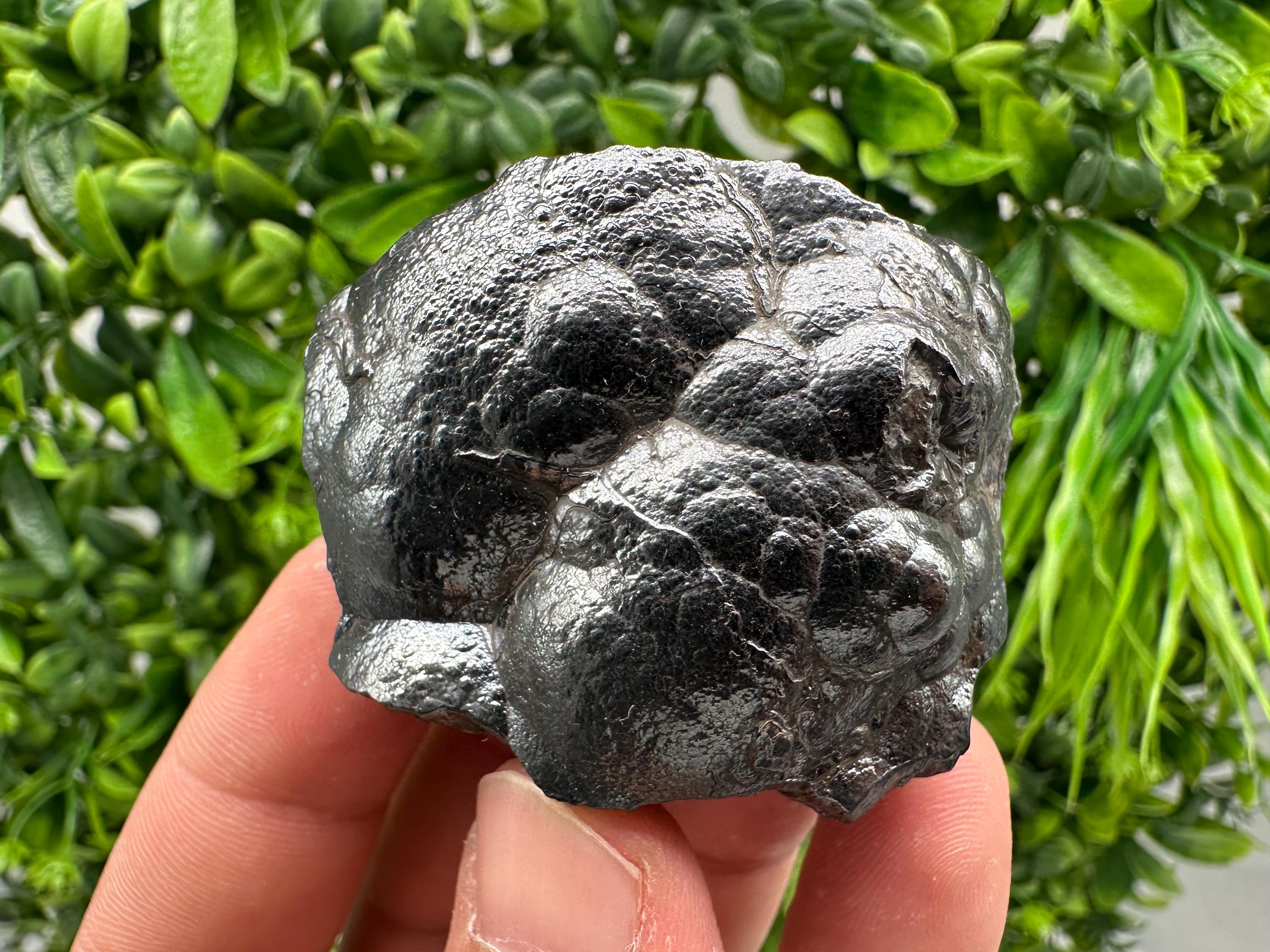 Botryoidal Black Hematite Specimen: Moroccan Crystal for Reiki Chakra