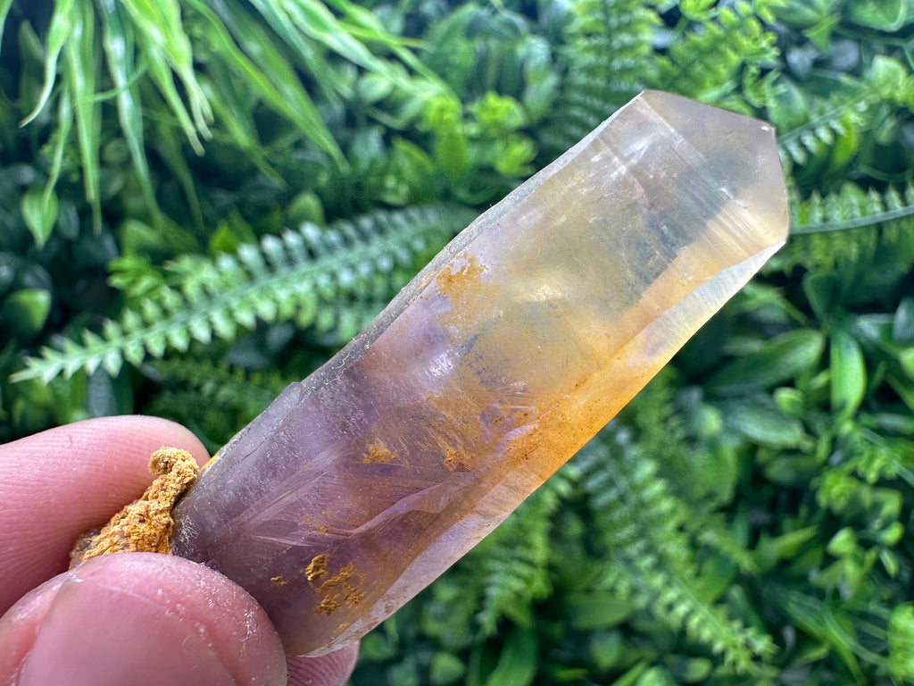 Phantom Amethyst Crystal with Cerusite, Bulgaria Mineral Specimen
