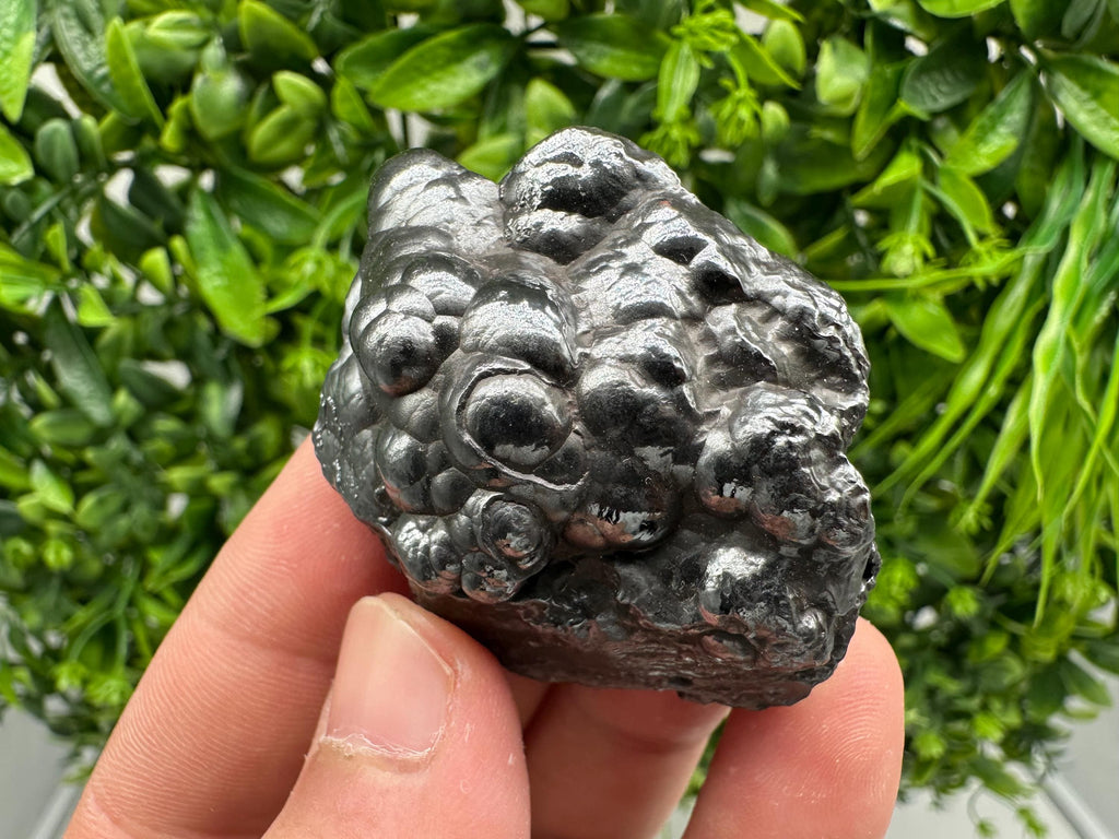 Botryoidal Black Hematite Specimen: Moroccan Crystal for Reiki Chakra