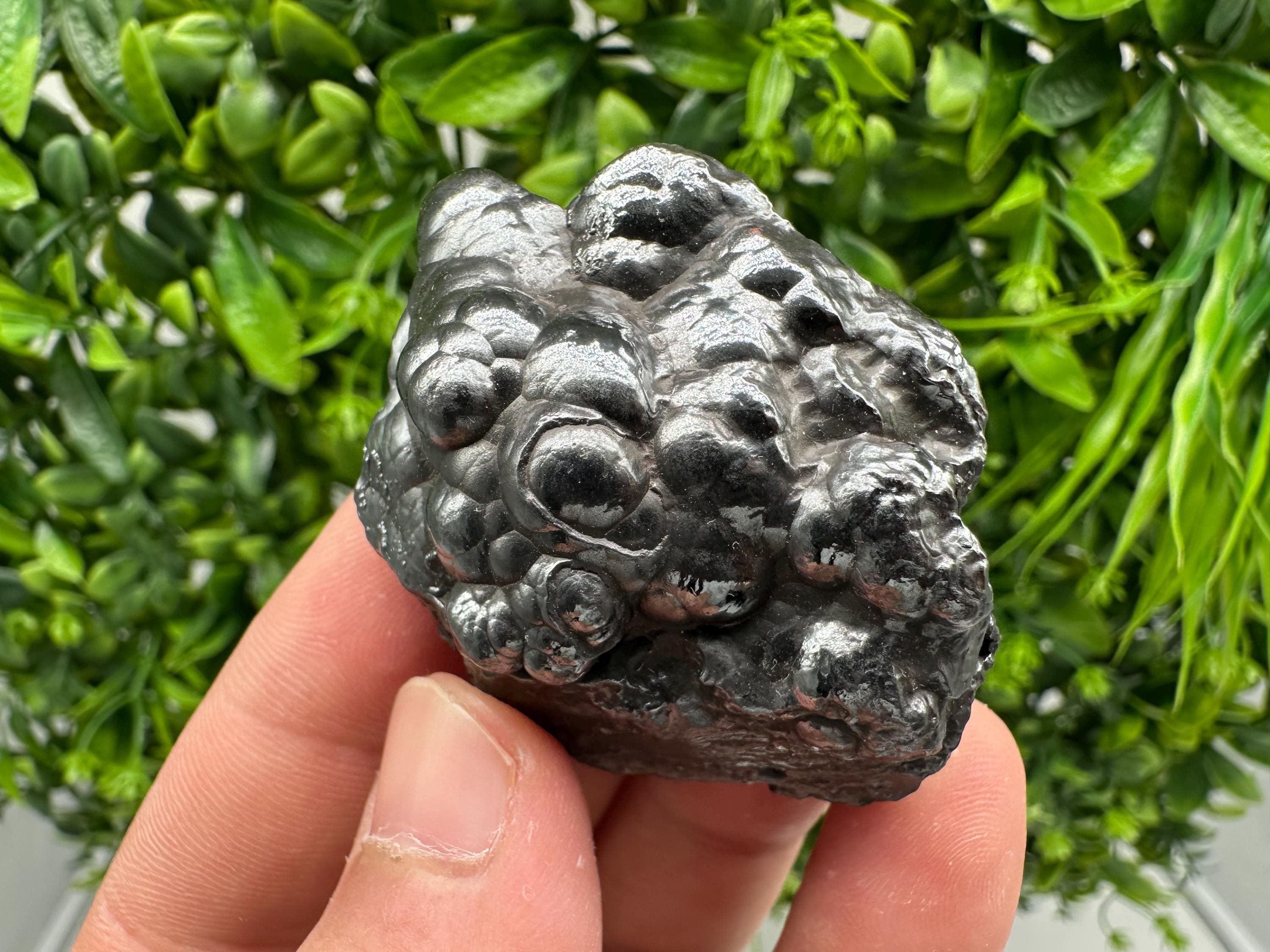 Botryoidal Black Hematite Specimen: Moroccan Crystal for Reiki Chakra