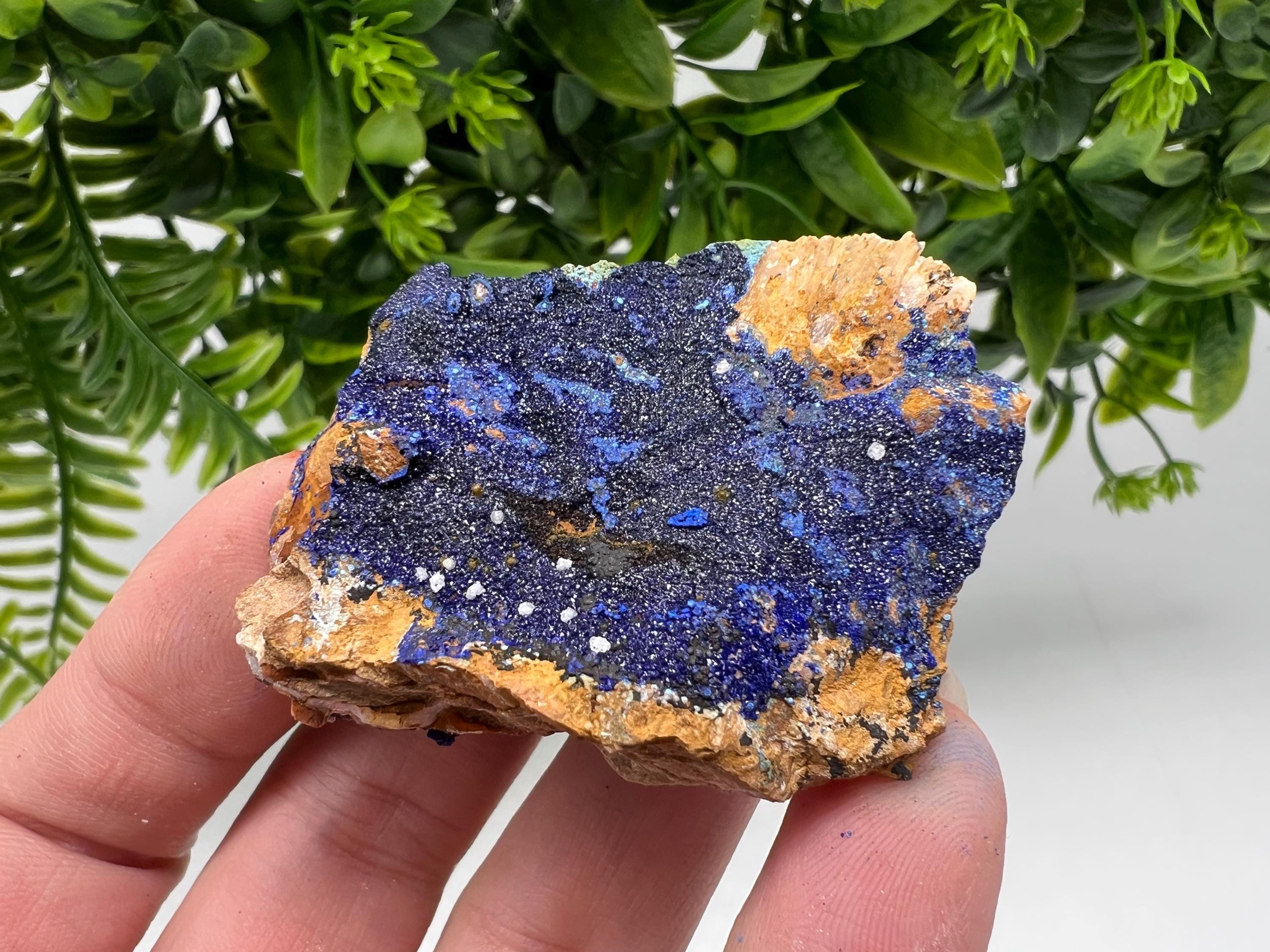 Azurite Malachite Mineral Specimen: Moroccan Blue-Green Crystal, Collector Stone