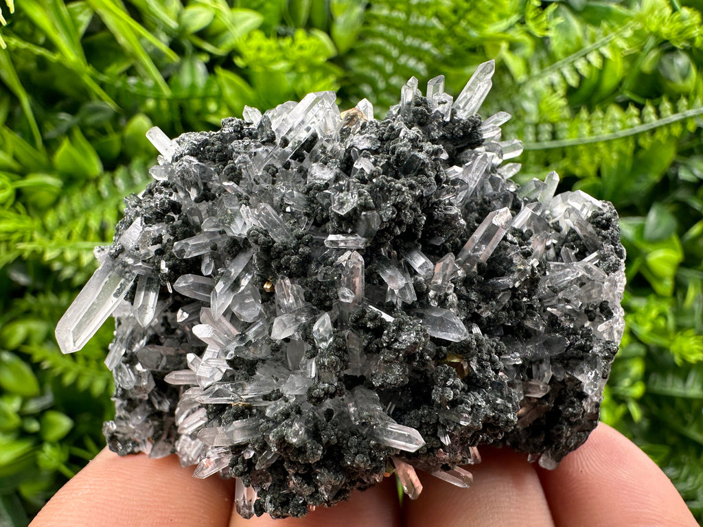 Chlorite Quartz Crystal: Iron Oxide Mineral Specimen, Borieva Bulgaria