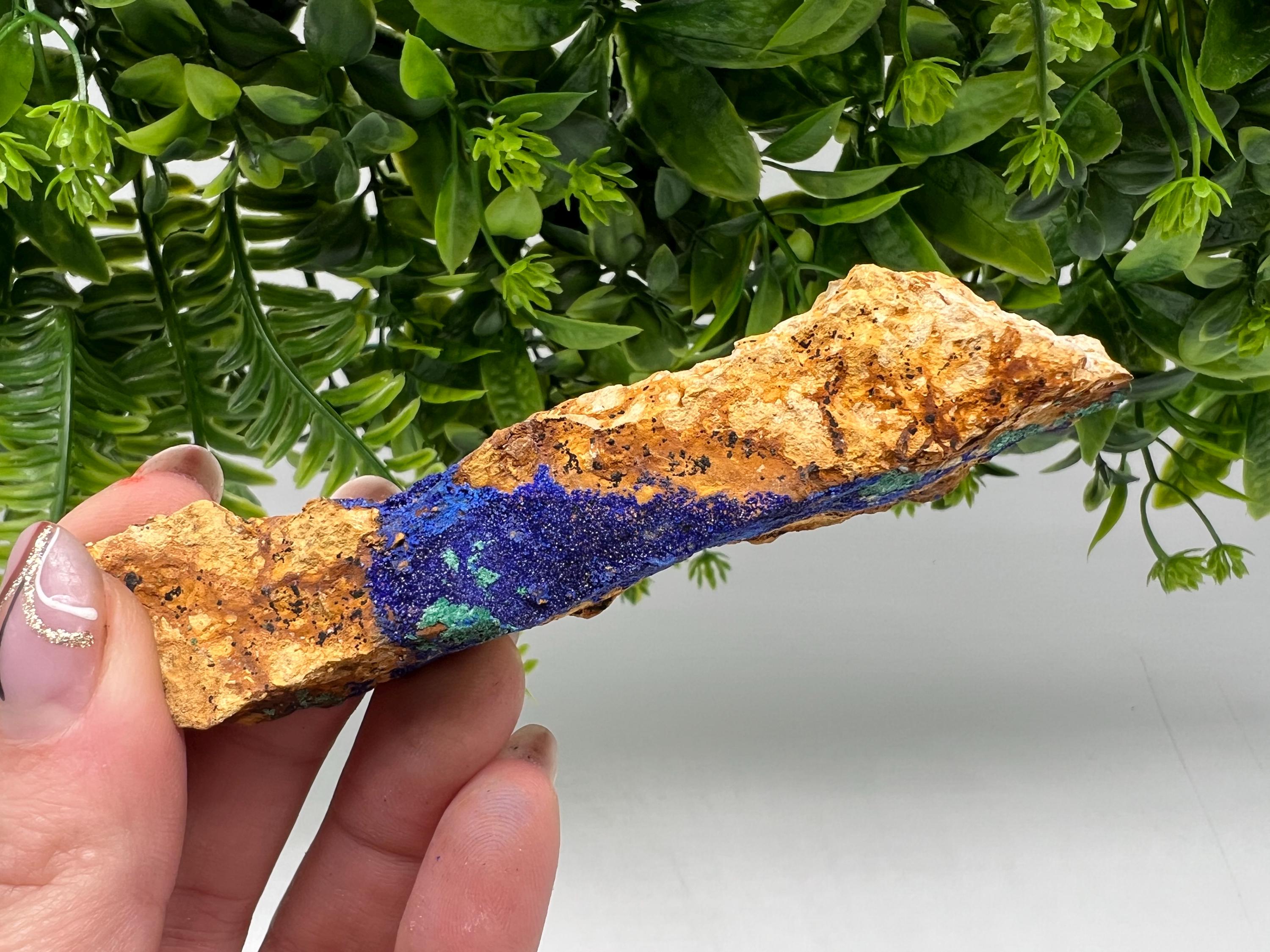 Azurite Malachite Mineral Specimen: Moroccan Blue-Green Crystal, Collector Stone
