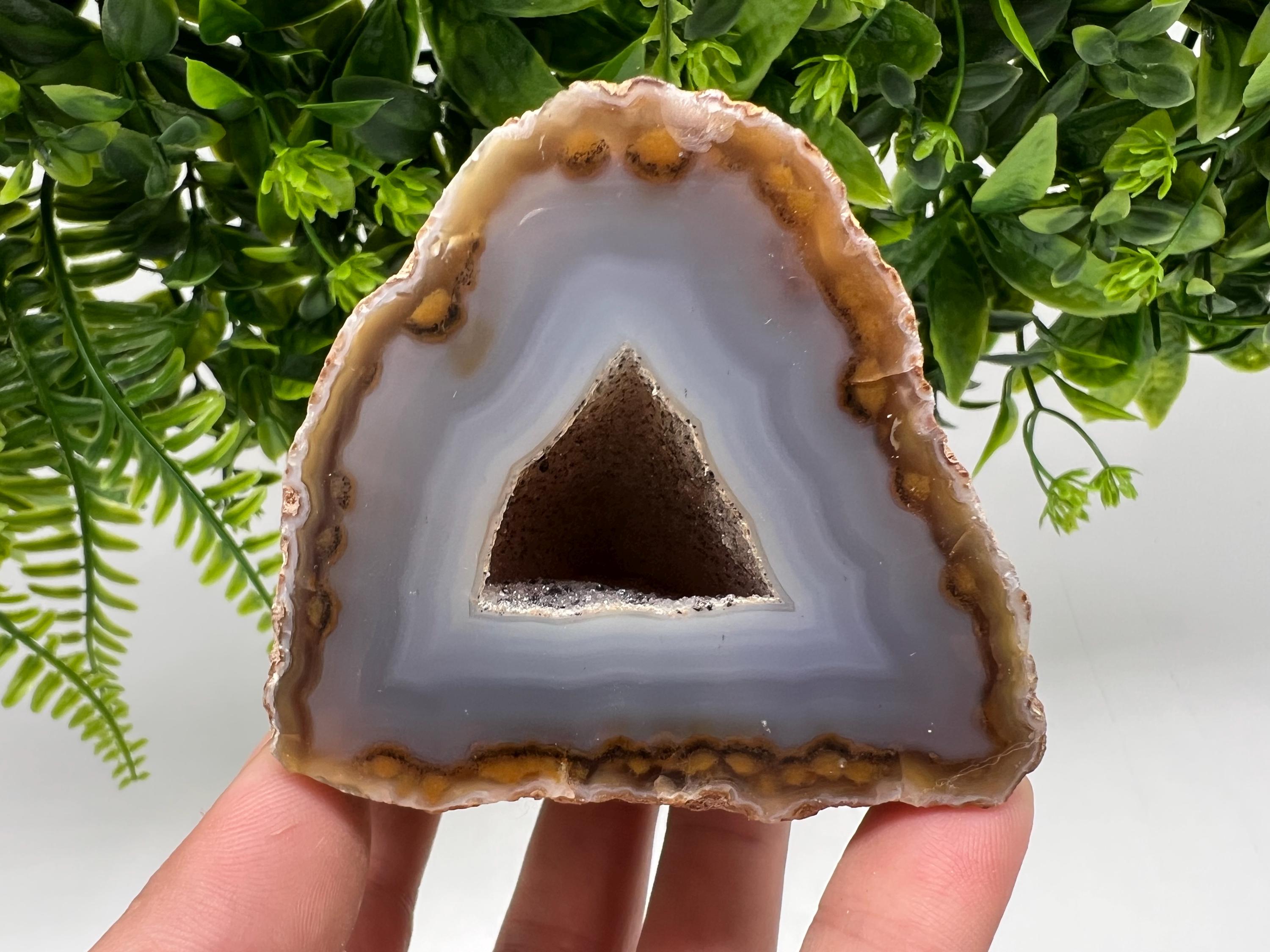 Blue Agate Druzy Geode, Natural Crystal