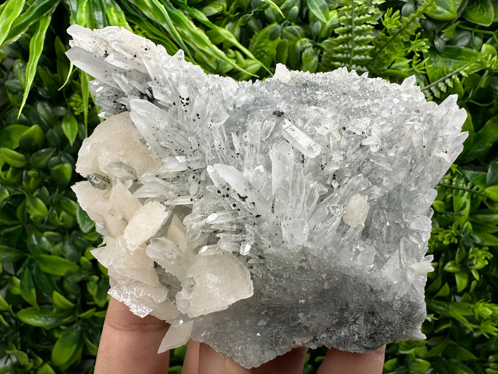 Calcite with Quartz: Natural Mineral Souvenir, Borieva Bulgaria (13/11/5cm)