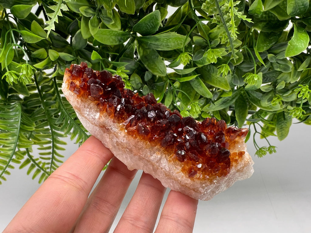 Citrine Crystal with Hematite Inclusions: Natural Phantom Cluster