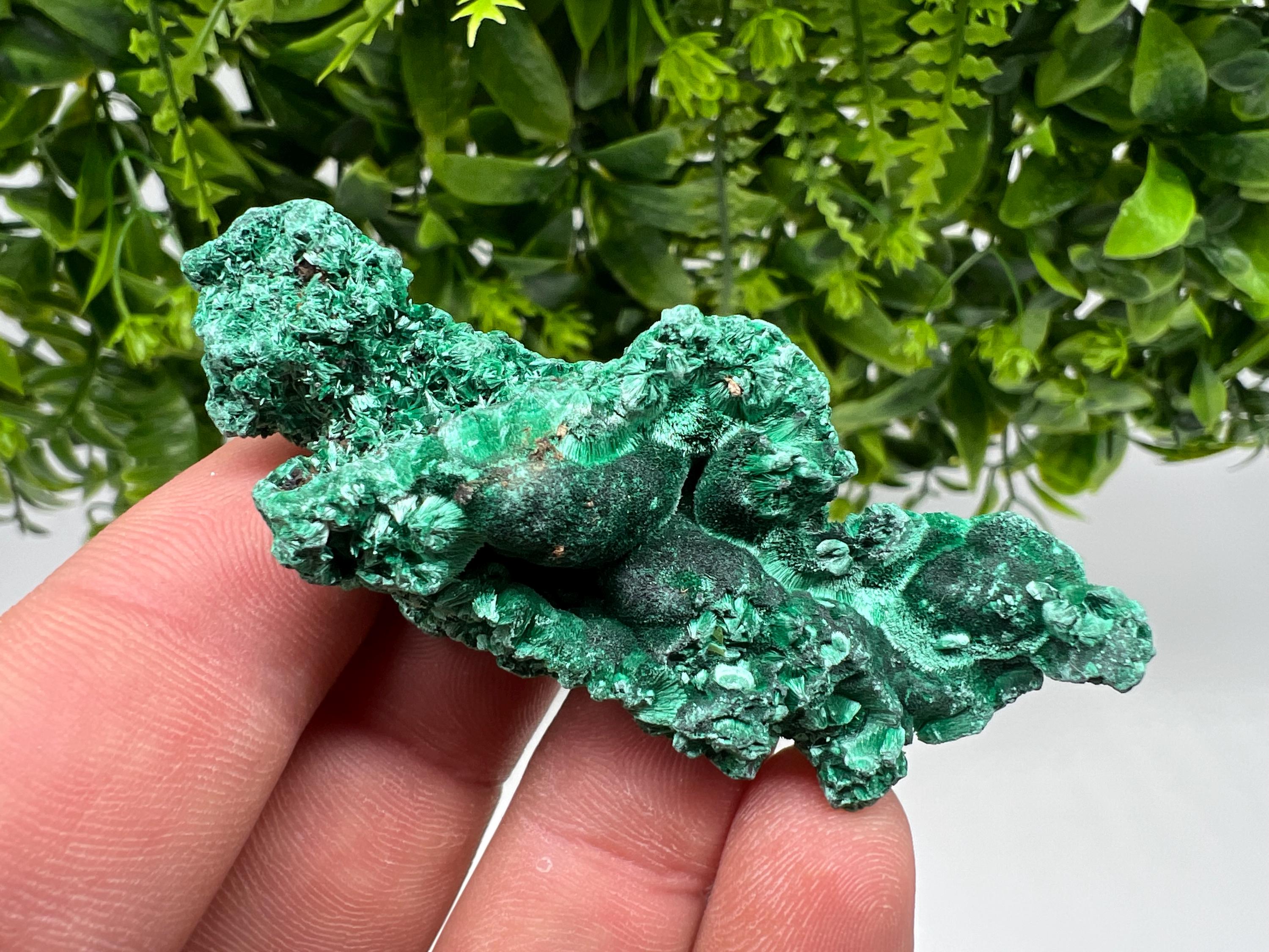 Polished Green Malachite Crystal, Congo Mineral Specimen