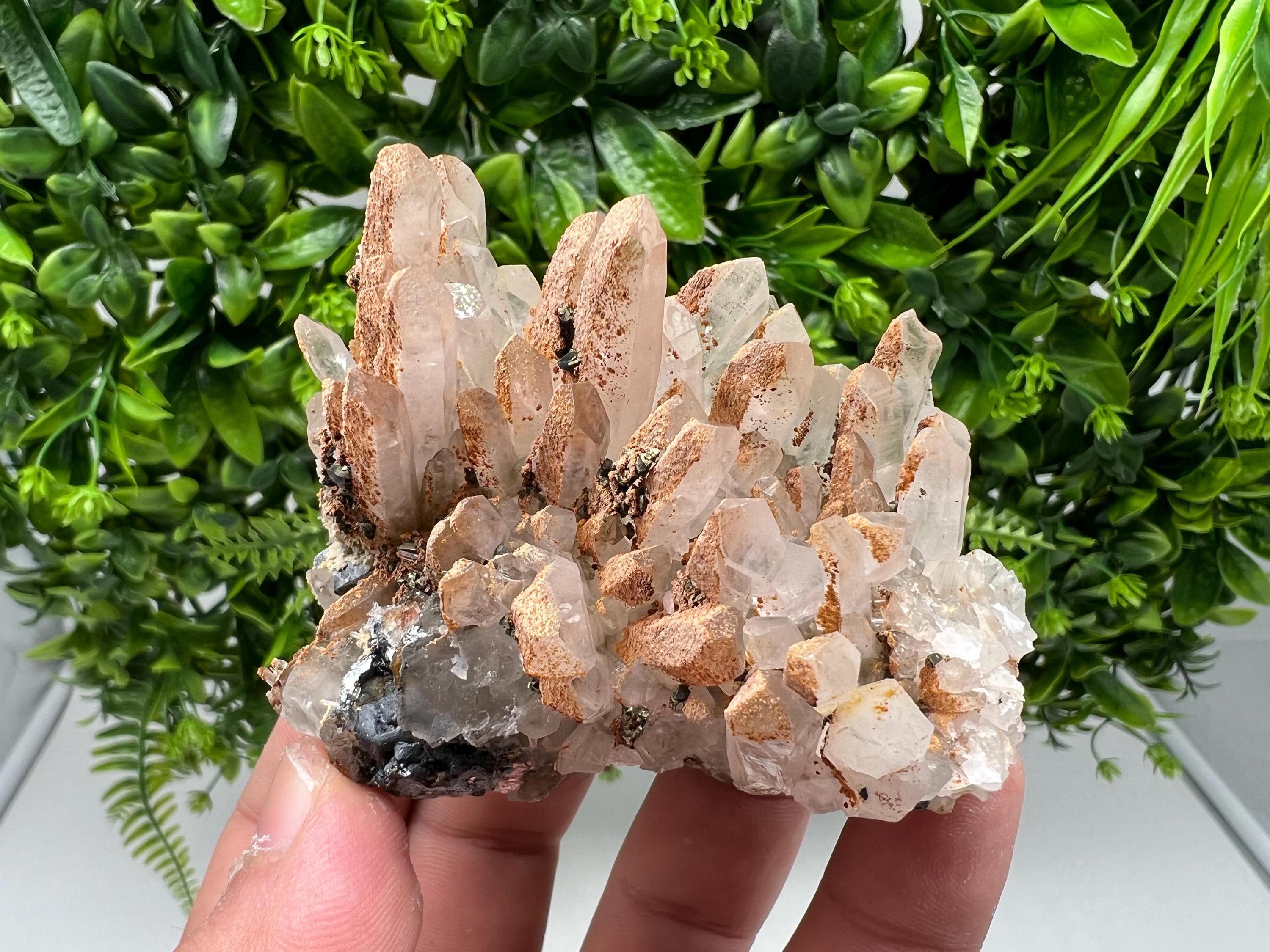 Stunning Quartz covered with iron oxide limonite natural minerals souvenir crystal home decor stone collection minerals September 9th Mine