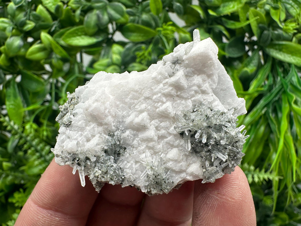 Quartz Crystal on Calcite, Chlorite Matrix Mineral Specimen