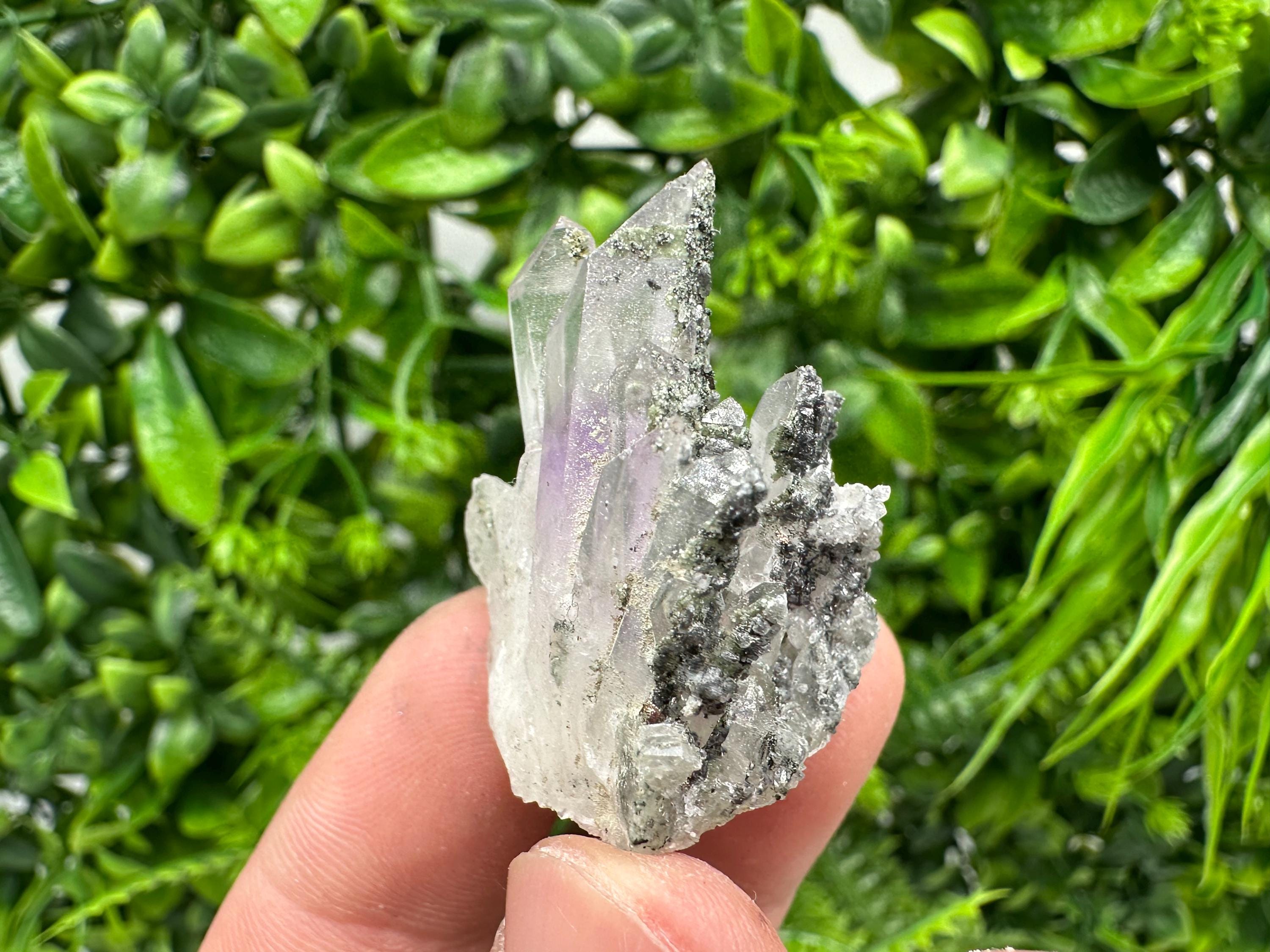 Amethyst Phantom Quartz with Chalcedony and Chlorite Inclusions