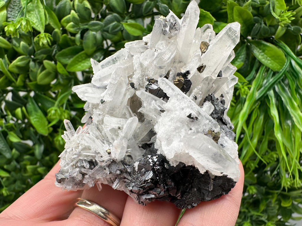 Wonderful Sphalerite Chalcopyrite on  Quartz whit Galena feom 9 th September mine,Bulgaria,natural,collection mineral specimen,gift