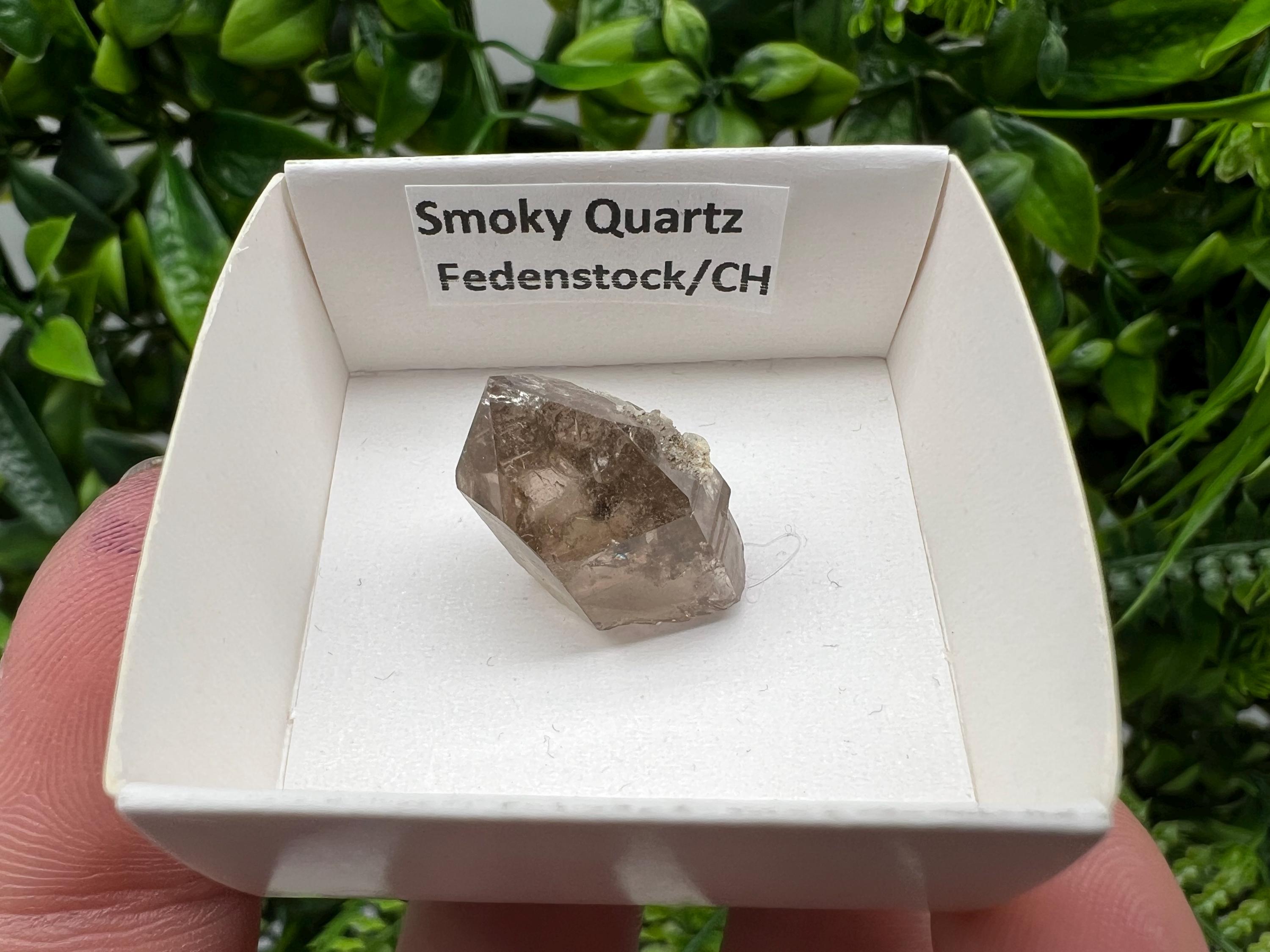 Rare Fedenstock Smoky Quartz Point, Swiss Mineral Specimen (20MM)