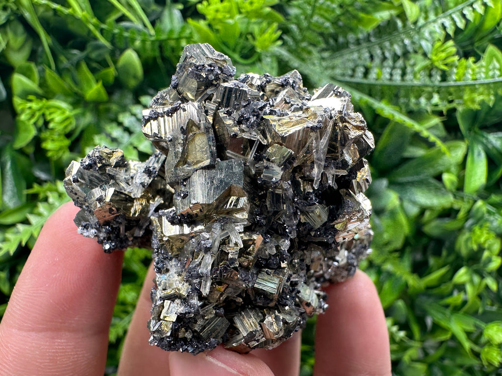 Rainbow Pyrite with Sphalerite and Quartz, Borieva Mine Mineral Specimen