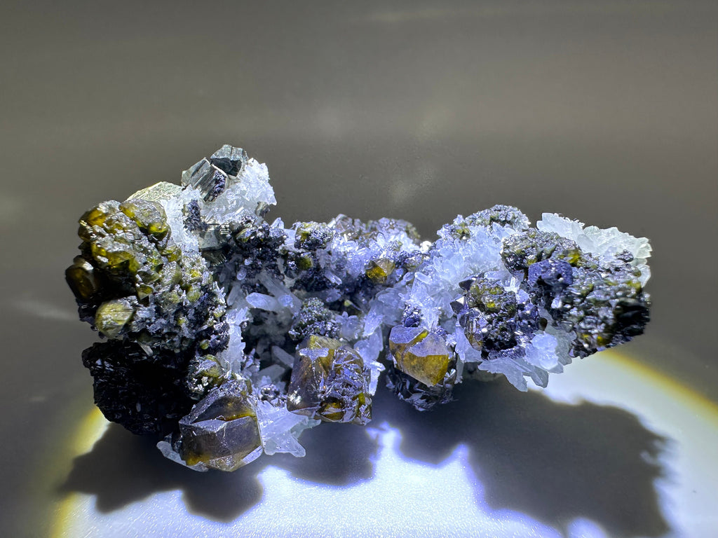Cleiophane Sphalerite, Pyrite and Quartz Mineral Specimen