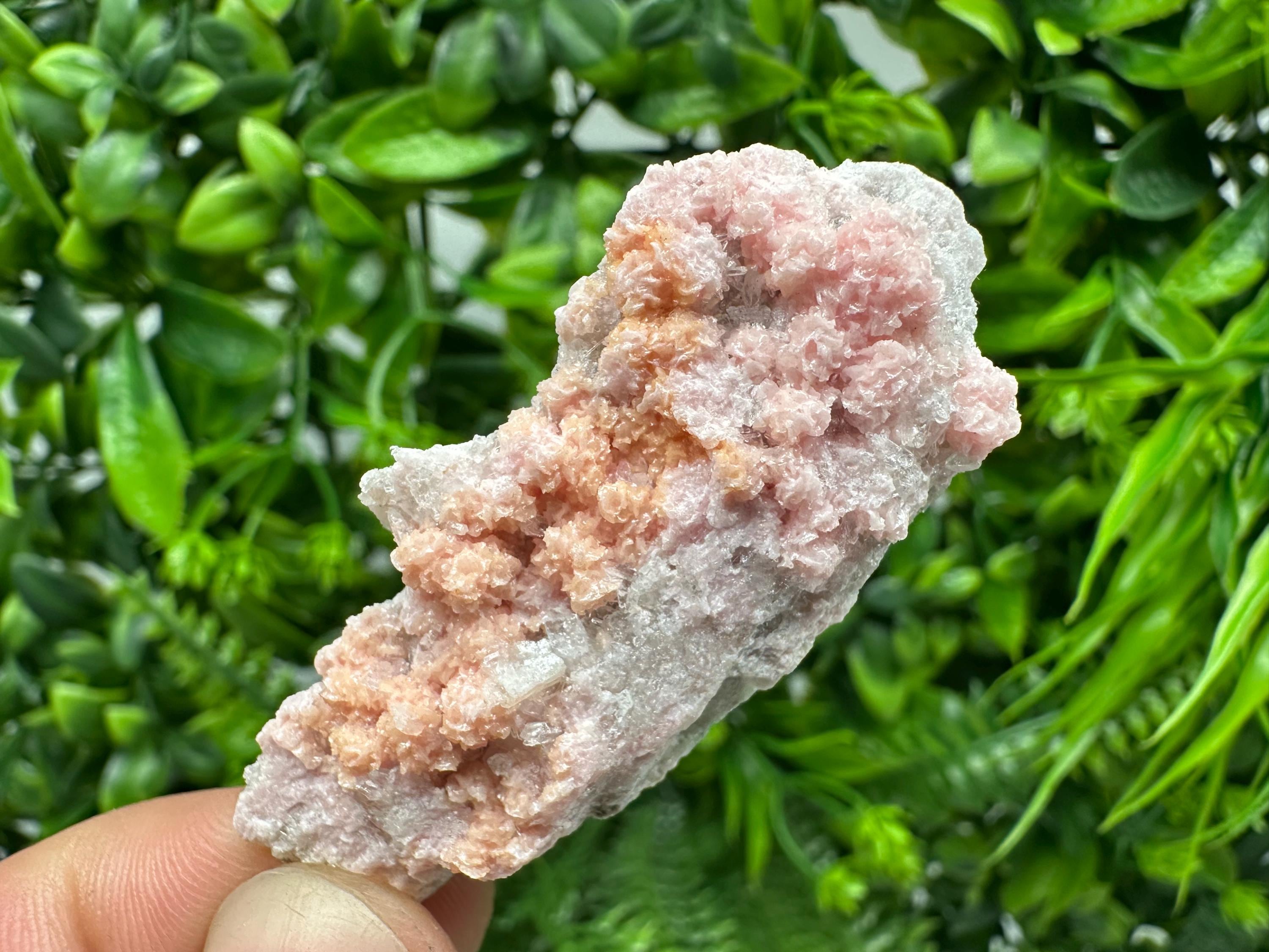 Rhodochrosite on Quartz Specimen, Starnica Mine, Bulgaria