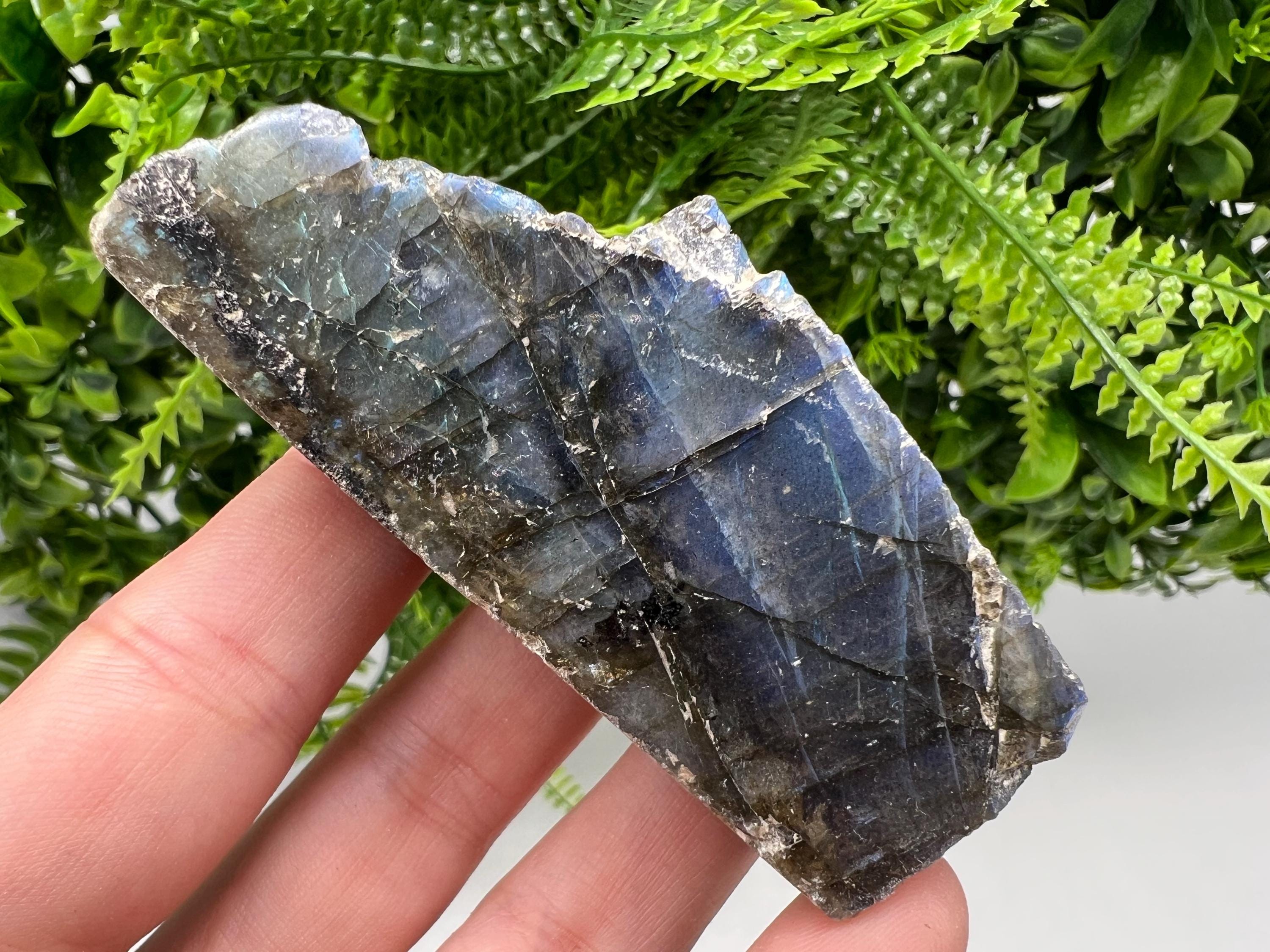 Polished Labradorite Slab: Multifire Crystal Decor - 96 Grams