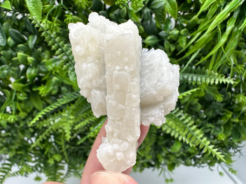 Rare Fluorescent Calcite after Barite on Chalcedony - Androvo Mine