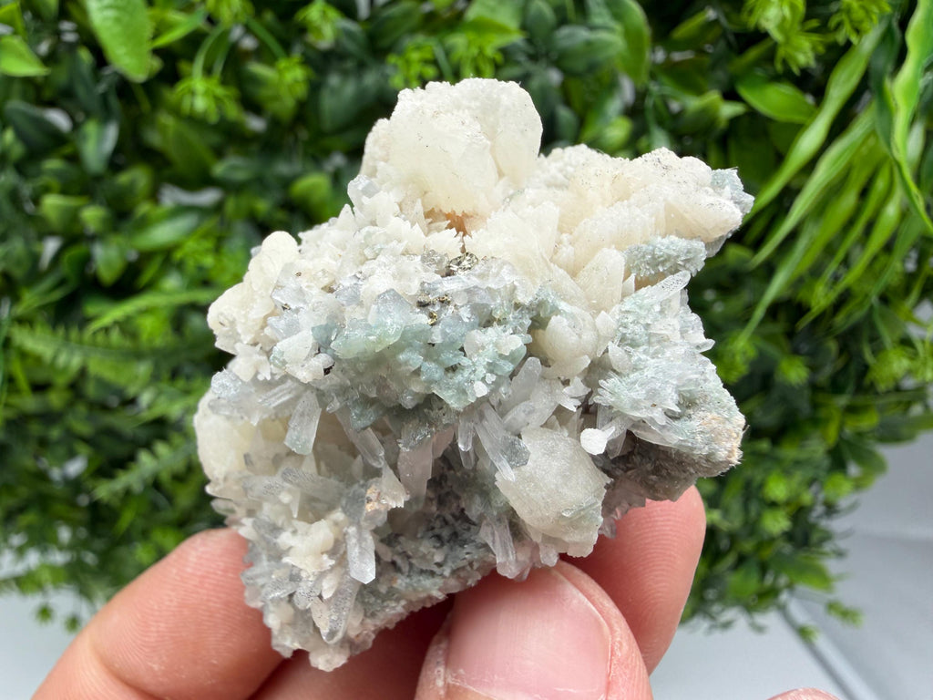 White Calcite Quartz Cluster Mineral Specimen, Krushev Dol Mine, Bulgaria Collection
