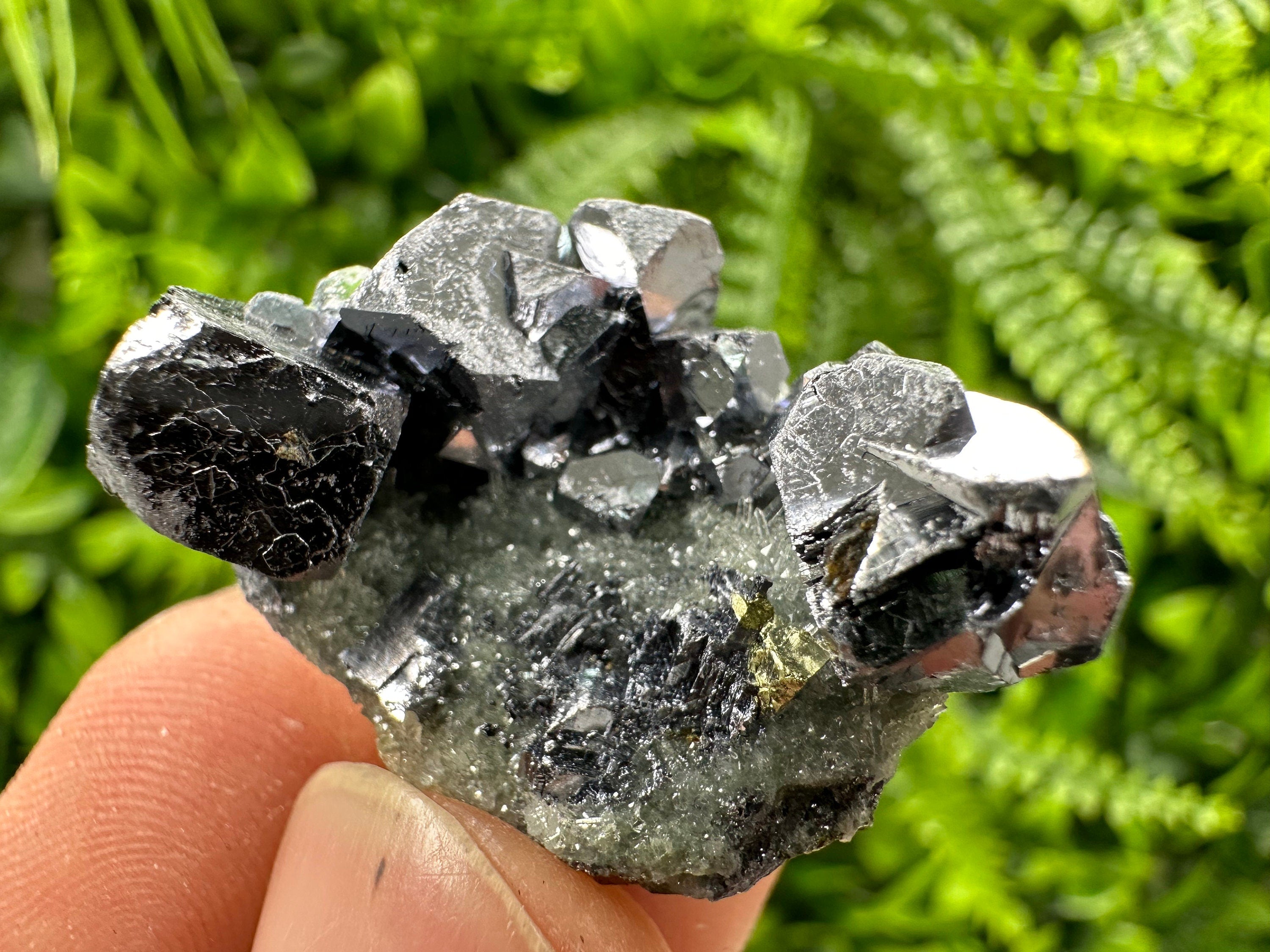 Galena Chalcopyrite on Quartz: Crystal Mineral Specimen, Borieva Mine
