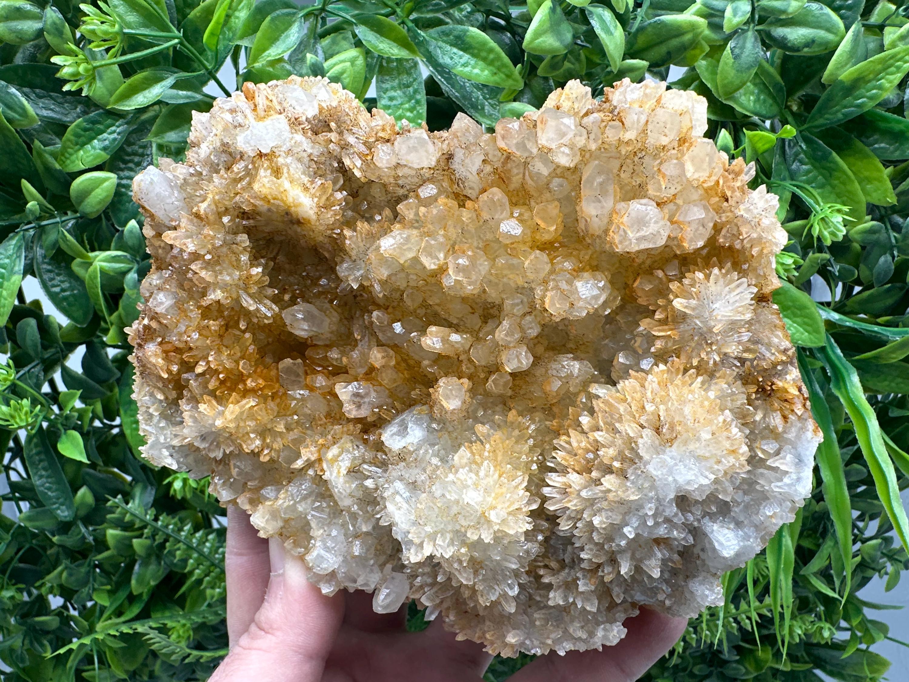 Iron Oxide Limonite Quartz Crystal Cluster, Home Decor Minerals