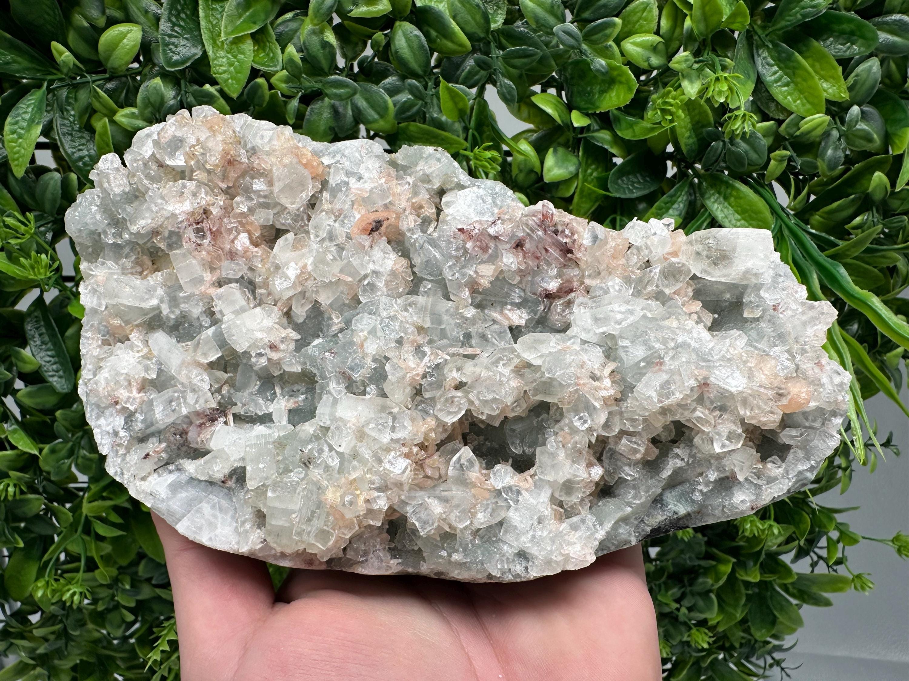 Apophyllite Stilbite on Chalcedony, Natural Mineral Specimen, India