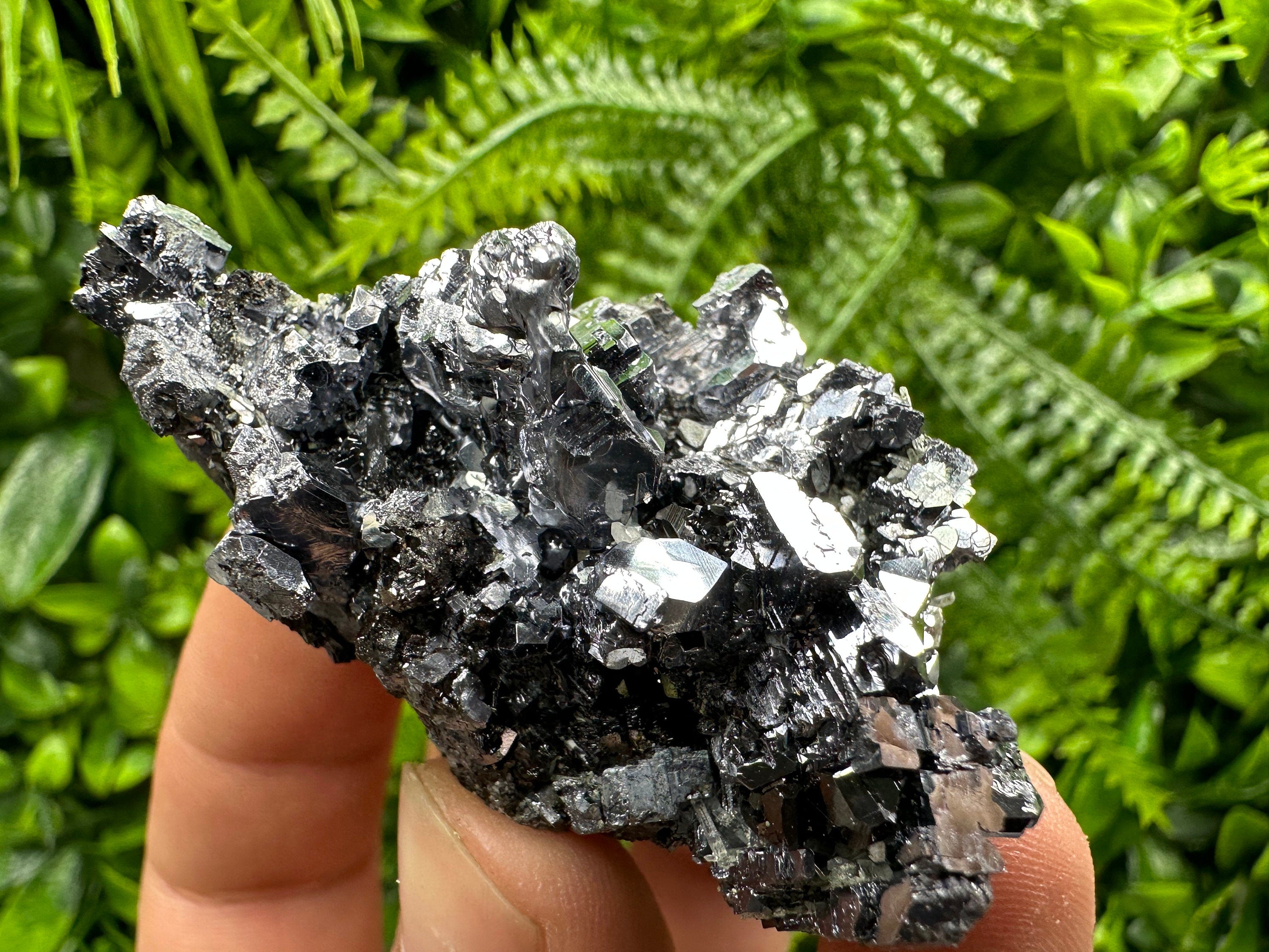 Shiny Skeletal Galena Cluster: Natural Mineral Home Decor