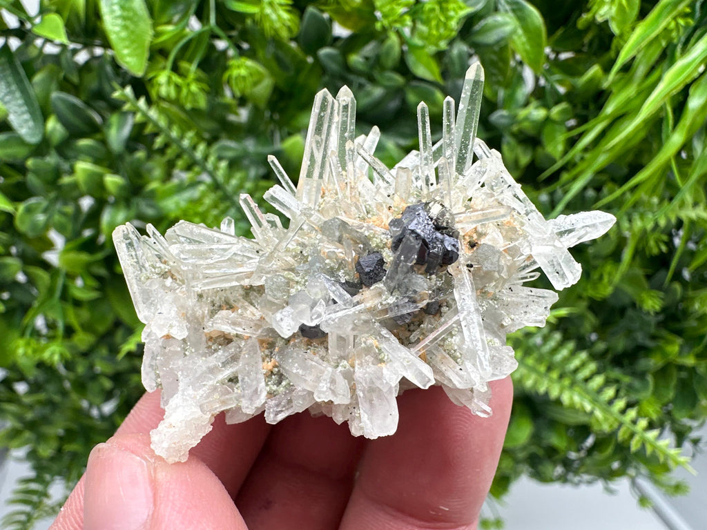 Quartz with Epidote Mineral Specimen, Borieva Mine, Bulgaria