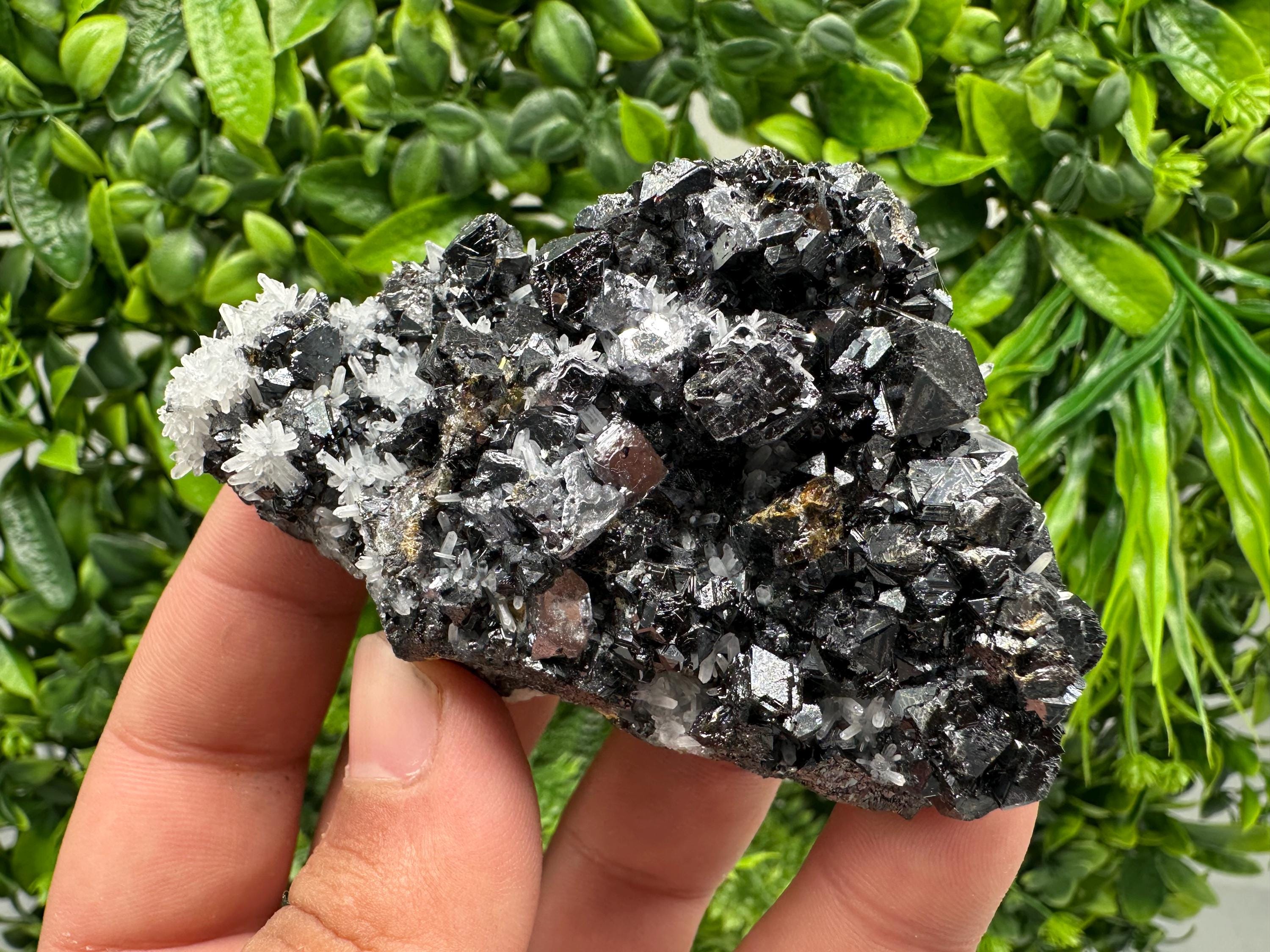 Wonderful Sphalerite on Quartz,From Borieva mine,Bulgaria,natural mineral,collection crystal,home decor stone,rare cluster,gift,souvenir
