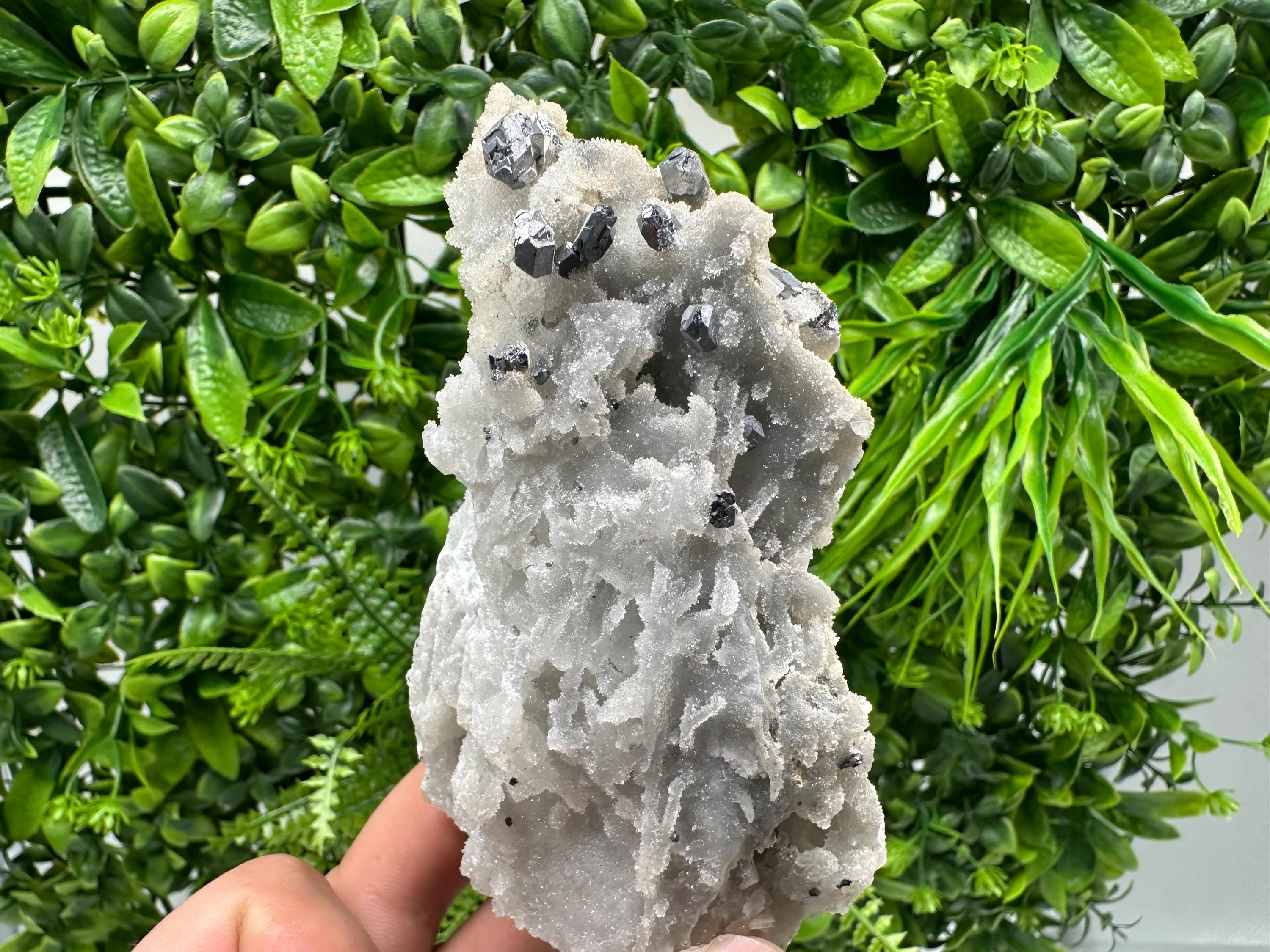 Galena Barite on Chalcedony Mineral Specimen, Bulgaria