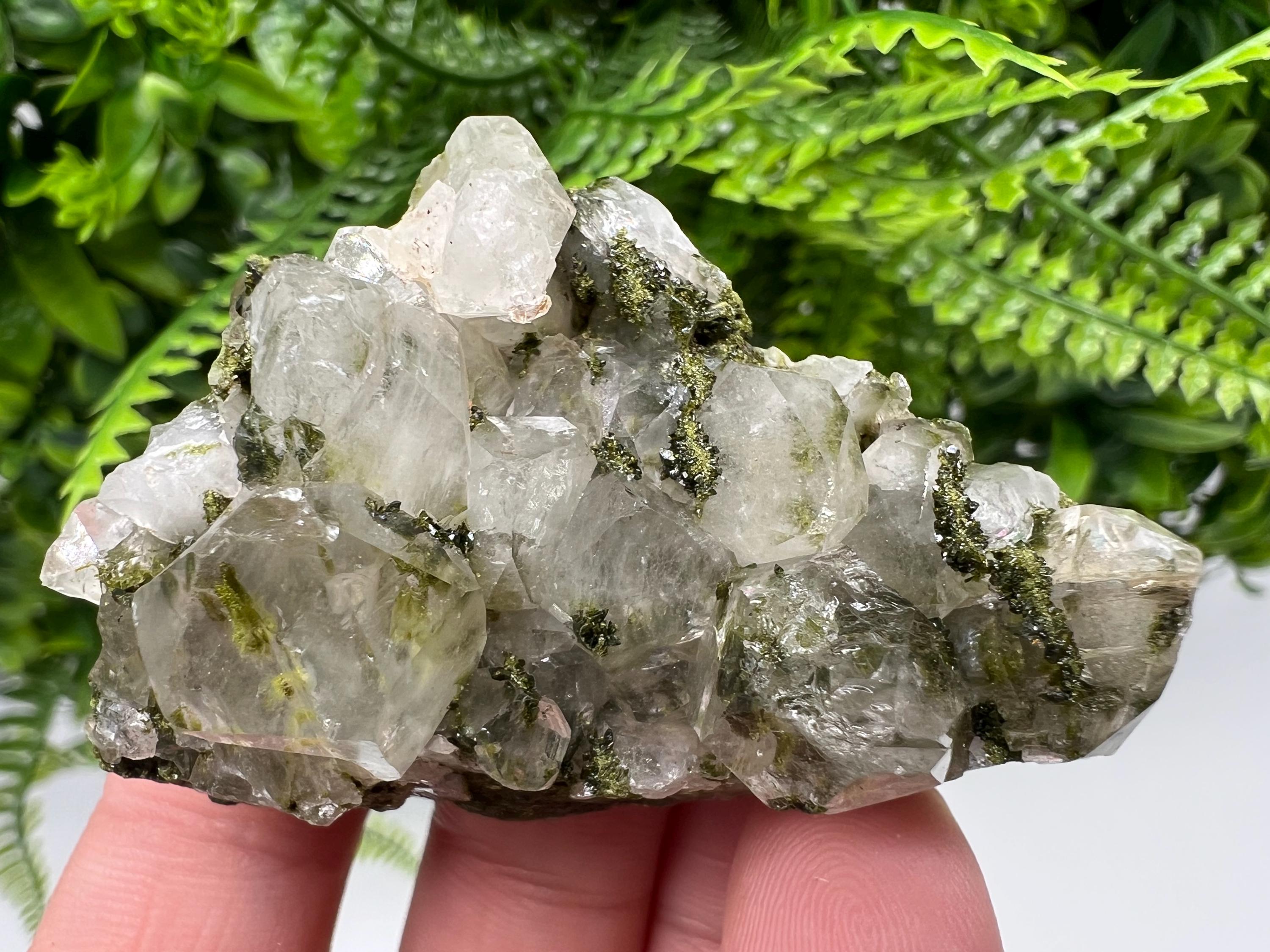 Epidote with Quartz Mineral Specimen, Hakkari Turkey