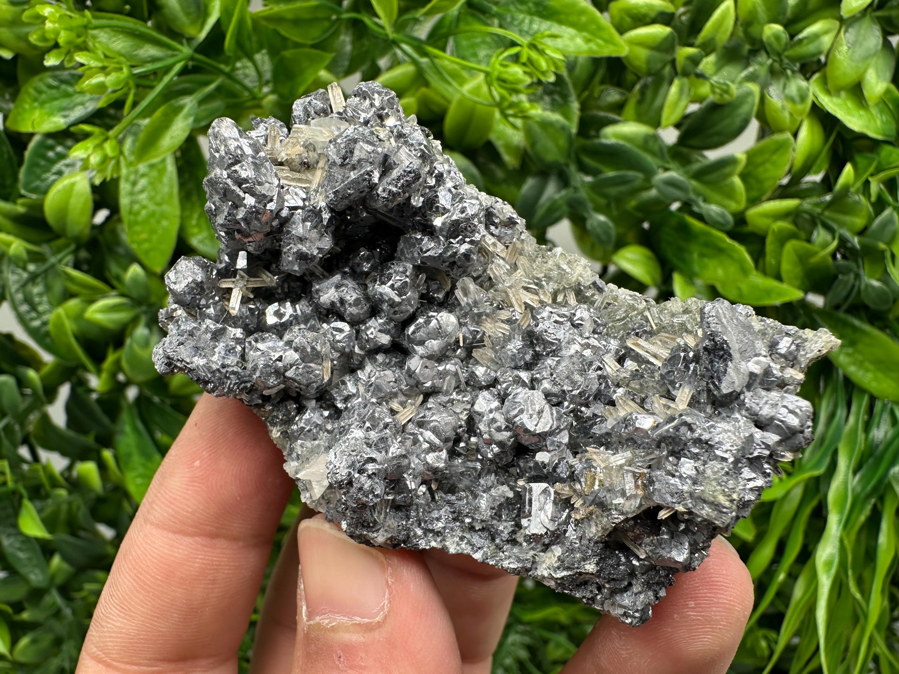 Stunning Shiny Galena,Sphalerite on needle Quartz,from Borieva mine,Bulgaria natural mine Souvenir crystal,collectors speciment,gift,stone