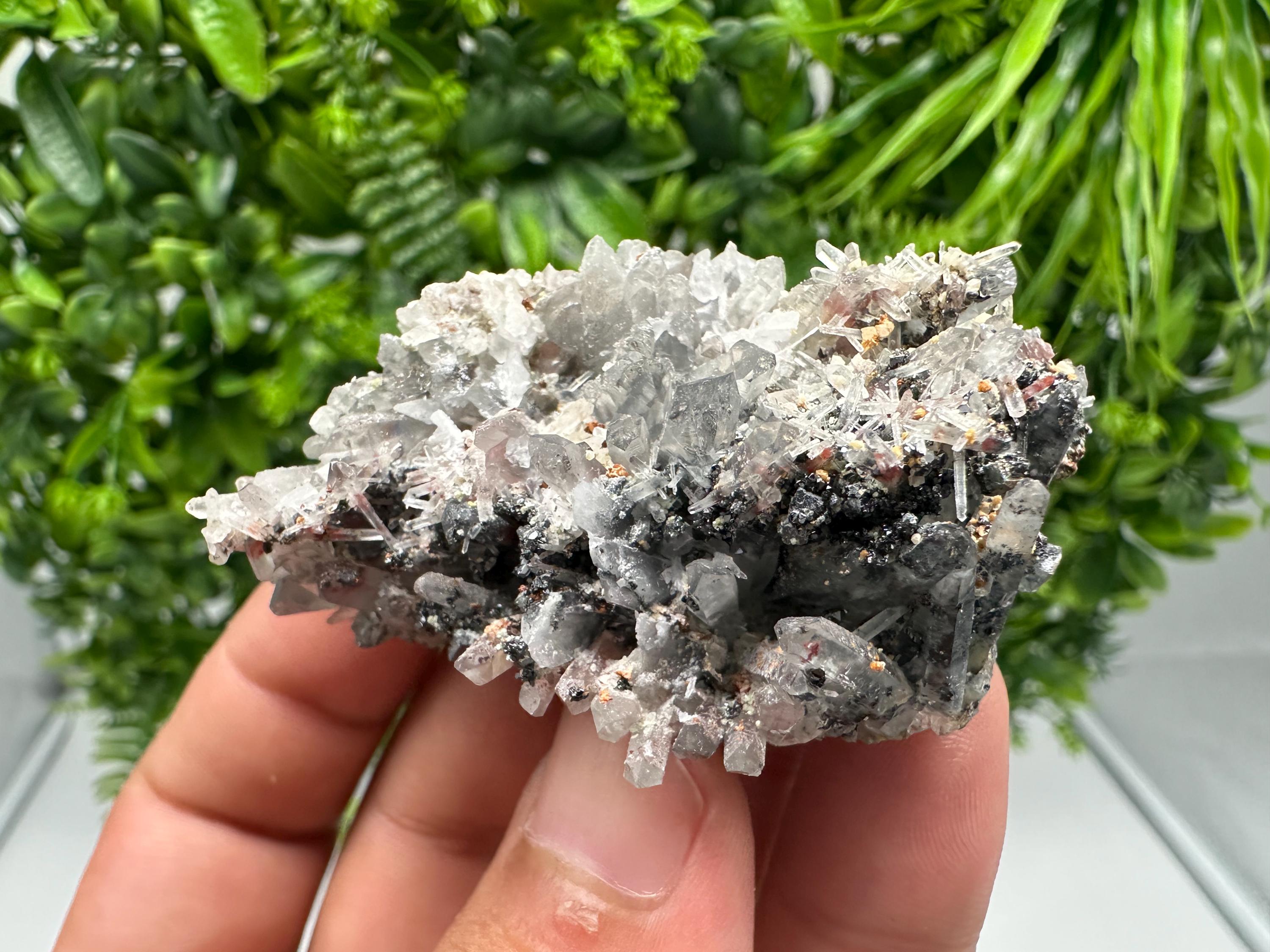 Quartz with Hematite & Iron Oxide: Collectible Mineral Specimen, Home Decor Stone