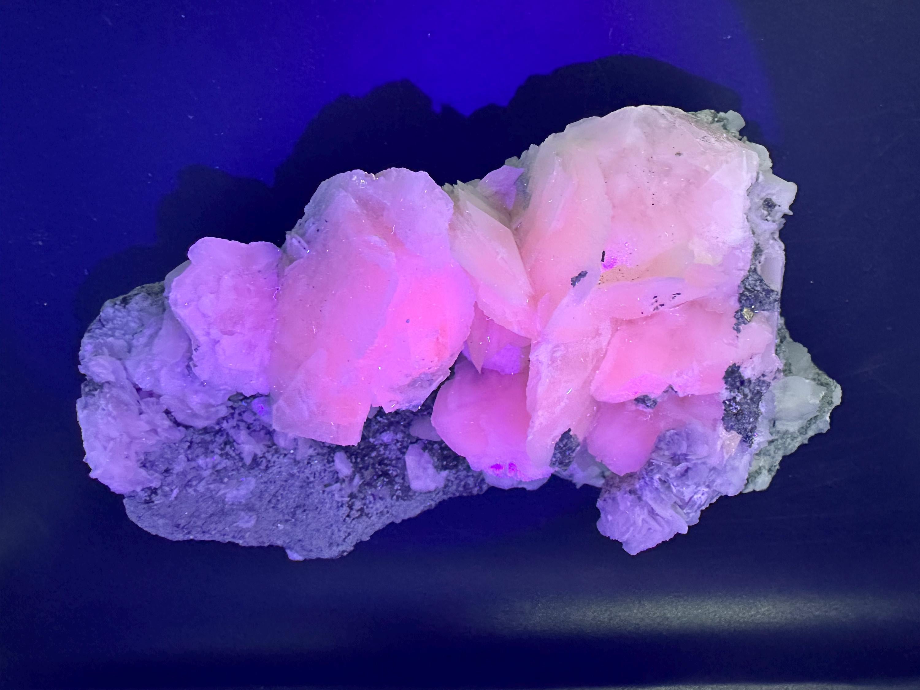 Mangano Calcite Wings on Chlorite Matrix, Bulgaria Mineral Specimen