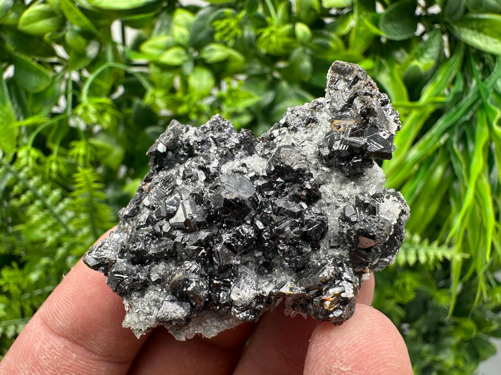 Sphalerite on Green Quartz, Borieva Mine Mineral Specimen
