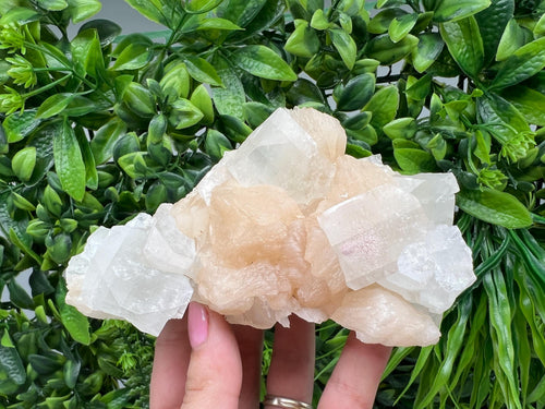 Apophyllite Stilbite on Chalcedony: Natural Mineral Specimen, India
