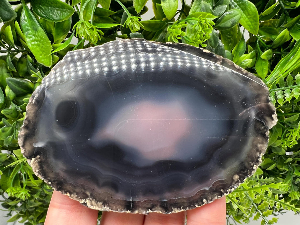 Large Polished Agate Slice: Spiritual Healing Crystal Coaster, 73 grams